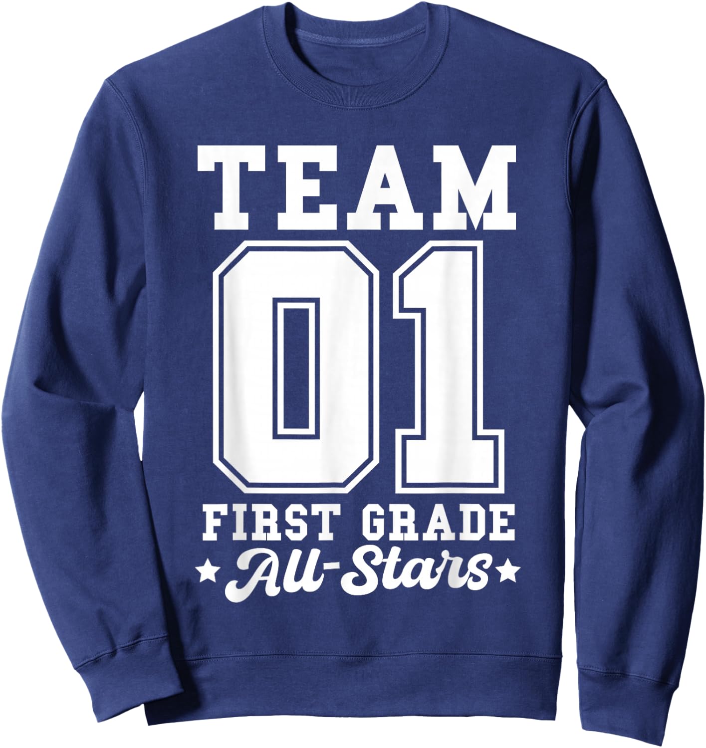 Team 1st Grade All-Stars Back To School Sports Jersey Sweatshirt - Sweatshirt | Navy
