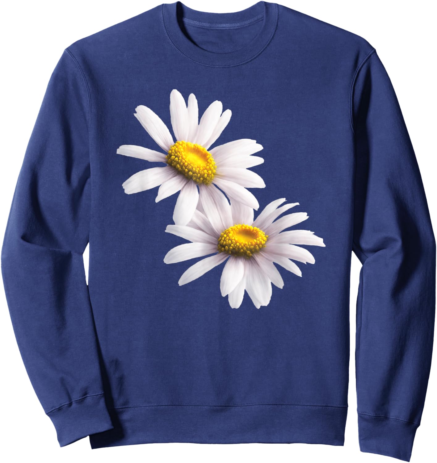Nice white Daisies Flower Cute Daisies Flower Daisies Lovers Sweatshirt - Sweatshirt | Navy