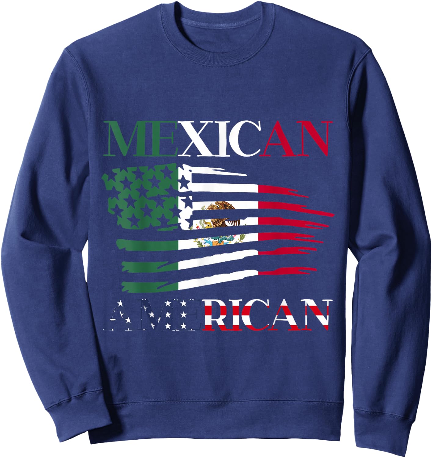 Mexican American Us Usa Mexico America Mexican American Sweatshirt - Sweatshirt | Navy