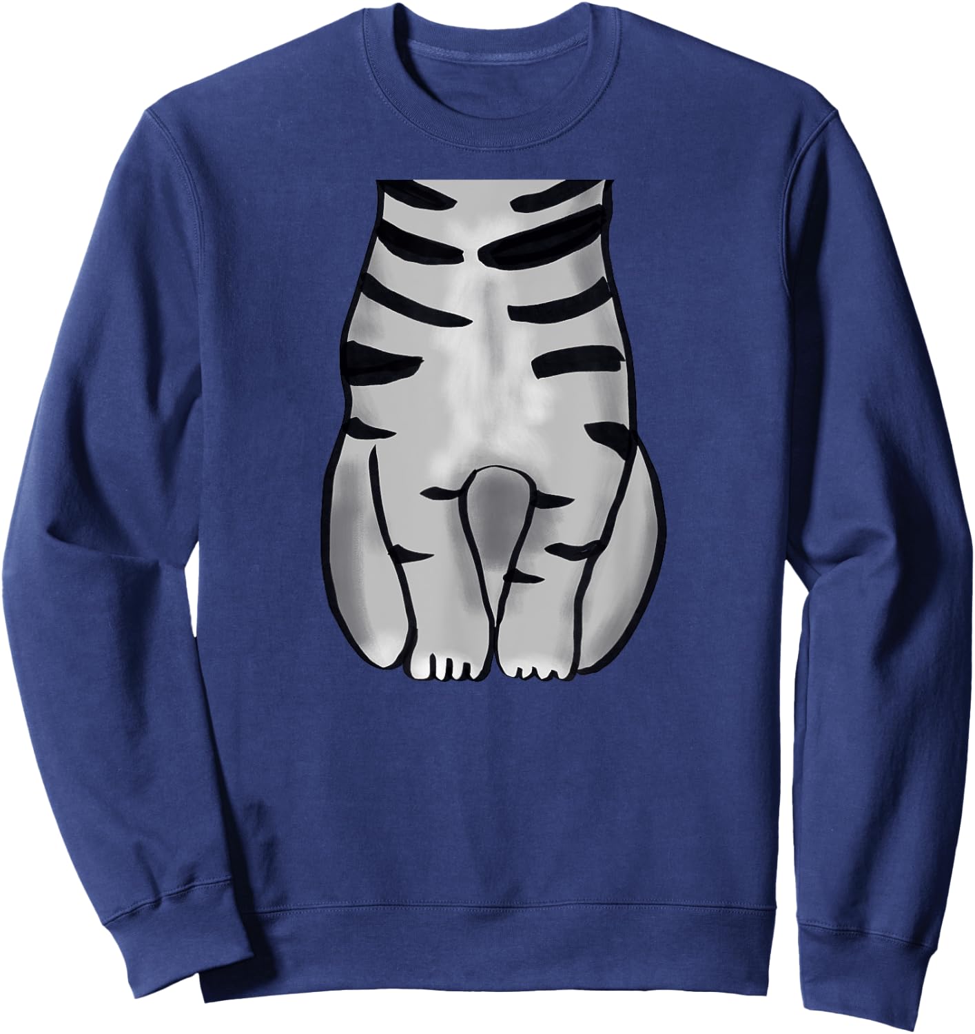 Easy Grey Striped Cat Halloween Costume Sweatshirt - Sweatshirt | Navy