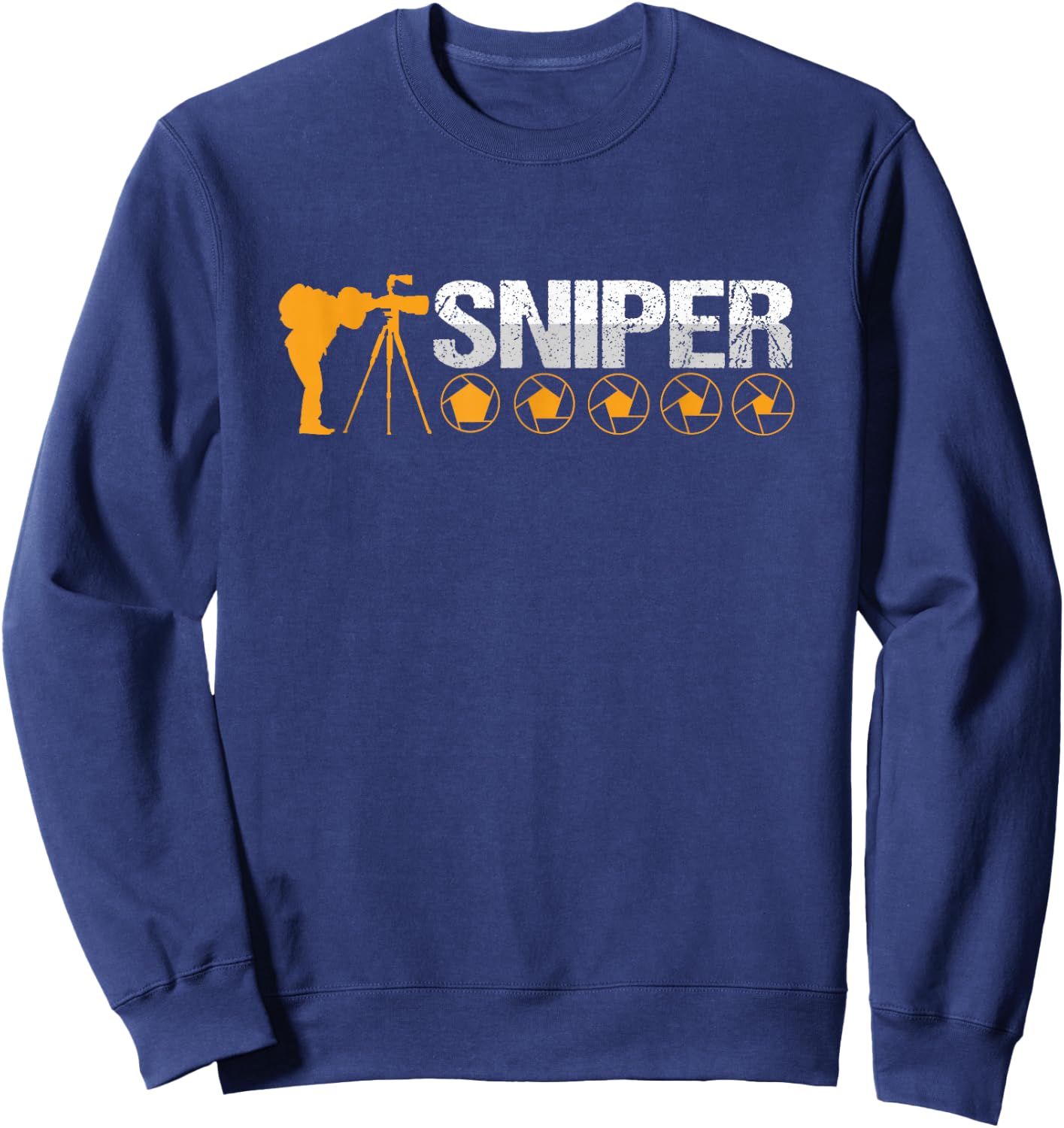 Sniper Photographer Cameraman Shutterbug Photography Sweatshirt - Sweatshirt | Navy