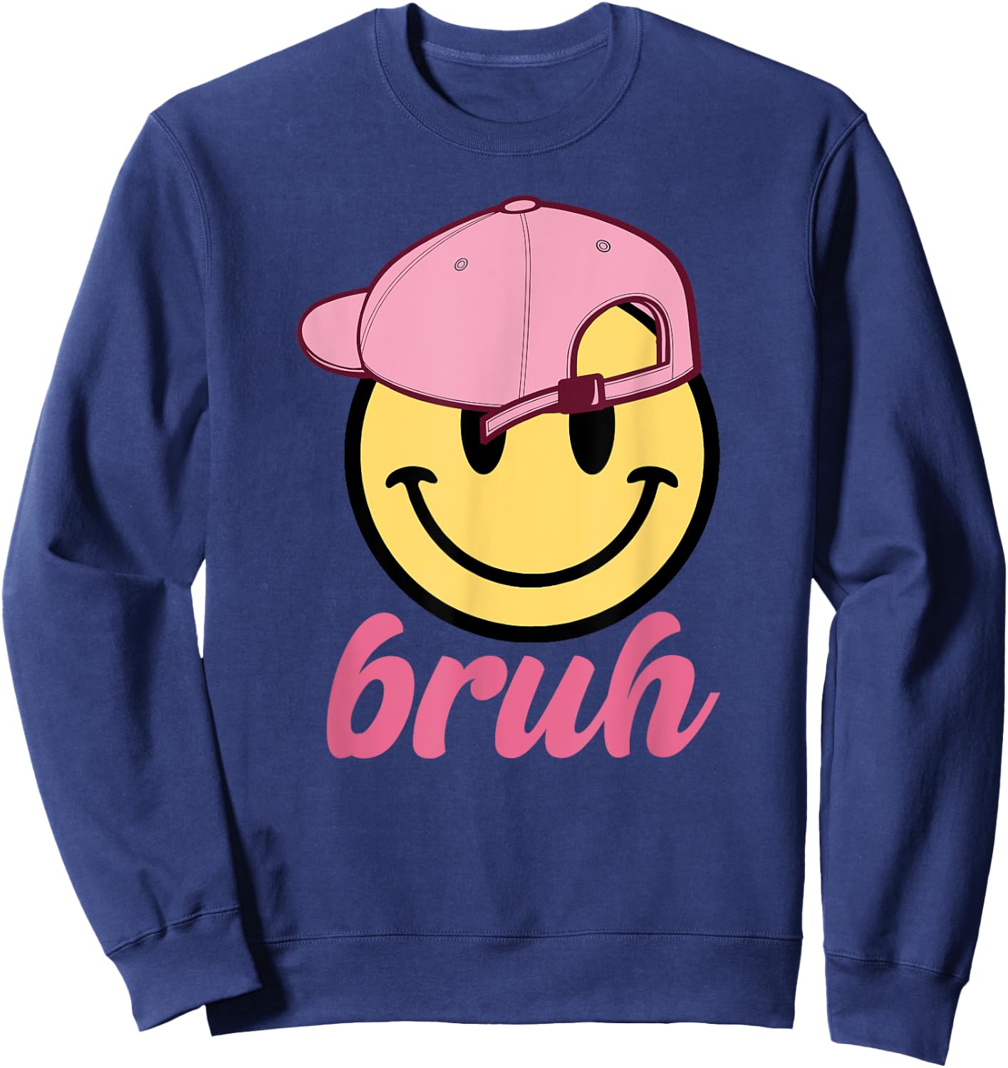 Cute Bruh For Girls Women Kids Youth 70s Funny Saying Quote Sweatshirt - Sweatshirt | Navy
