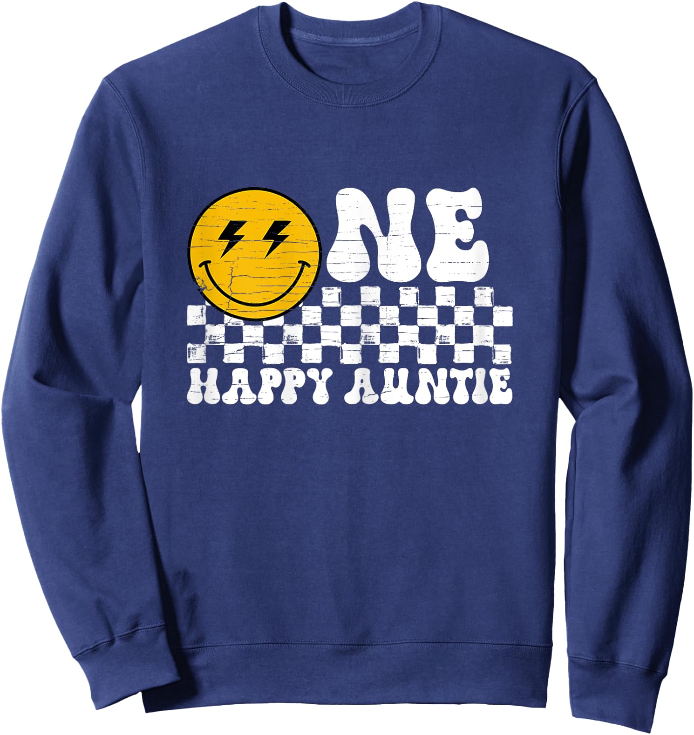 One Happy Dude Auntie 1st Birthday Family Matching Sweatshirt - Sweatshirt | Navy