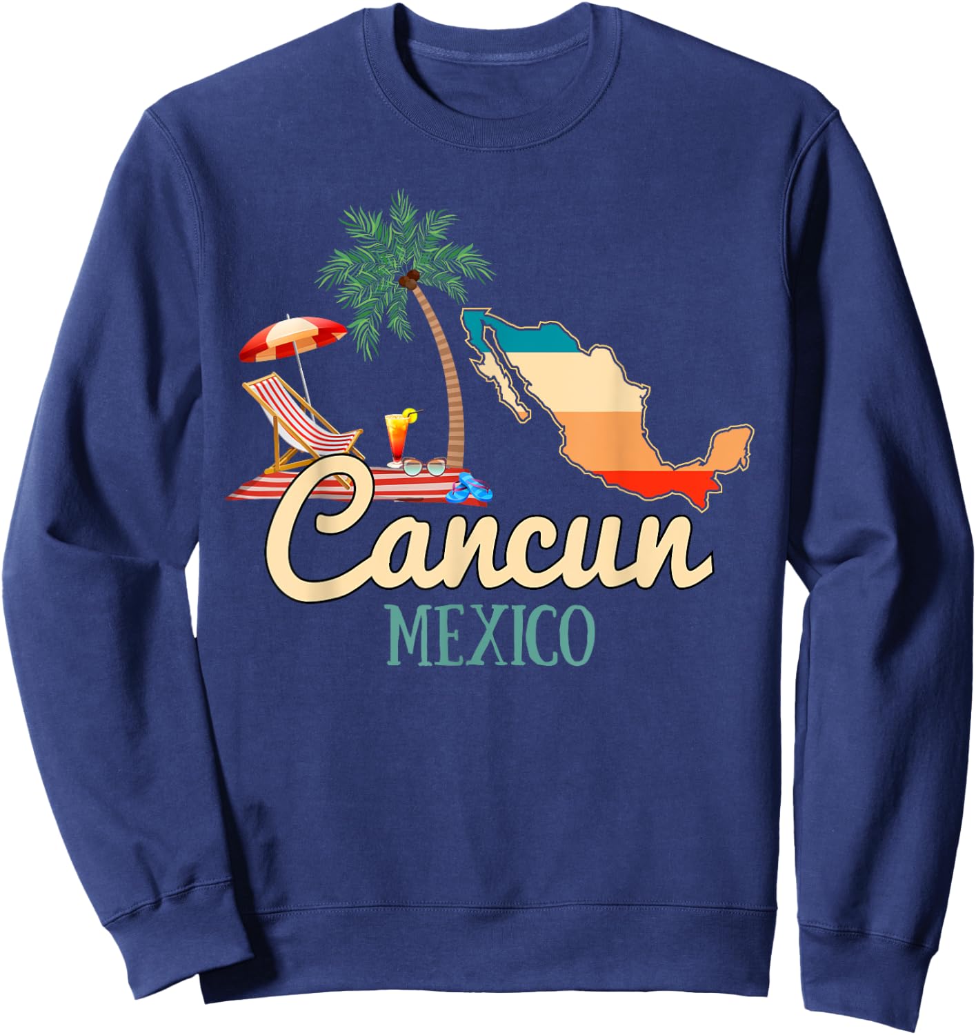 Cancun Mexico Souvenir Shirt Family Matching Vacation Cancun Sweatshirt - Sweatshirt | Navy