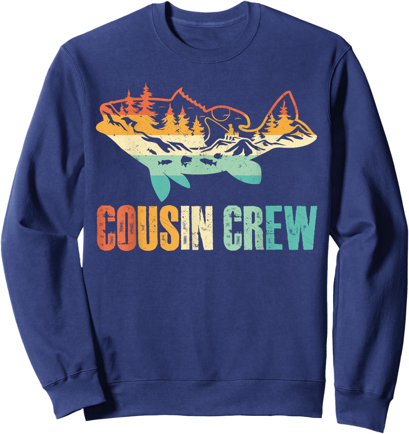 Cousin Crew Shirts For Kids Family Fisherman Fishing Lovers Sweatshirt - Sweatshirt | Navy