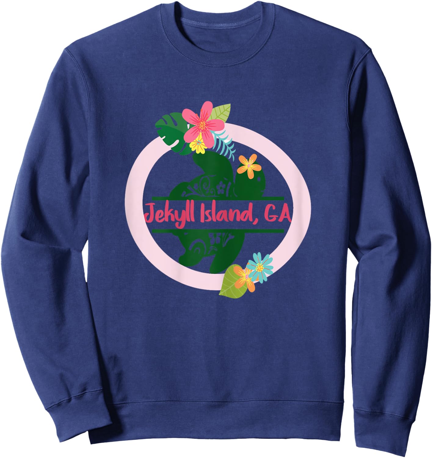 Girls Sea Turtle Jekyll Island Georgia Shirts Beach Vacation Sweatshirt - Sweatshirt | Navy