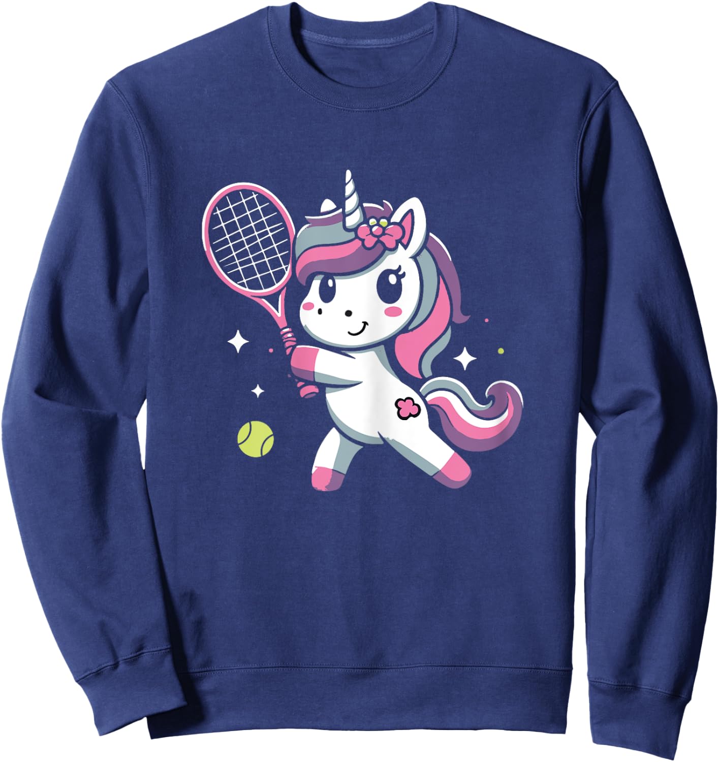 Unicorn Playing Tennis Funny Unicorn Lover Sweatshirt - Sweatshirt | Navy