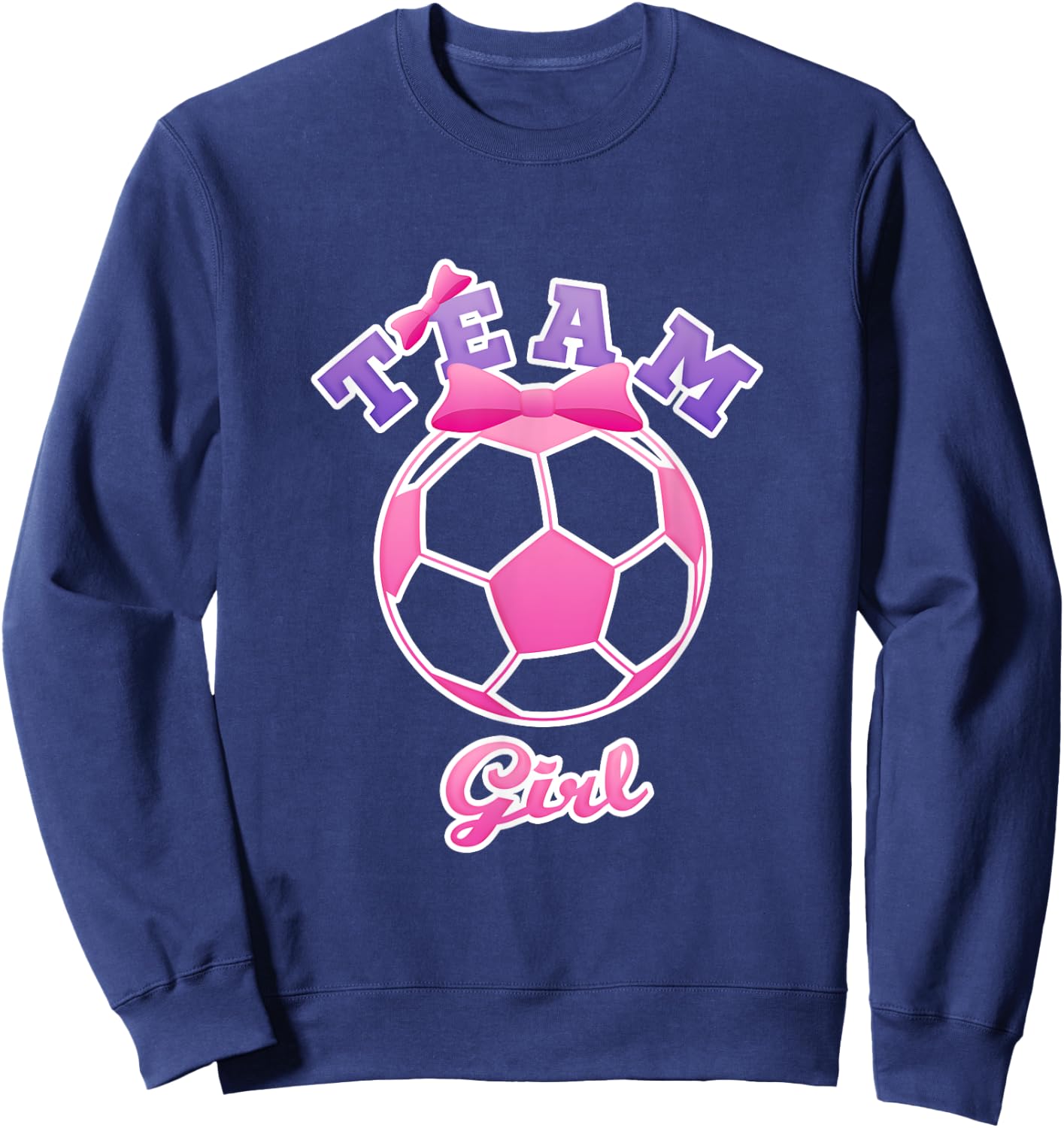 Gender Reveal Party | Team Girl, Pink Soccer Ball T Shirt Sweatshirt - Sweatshirt | Navy