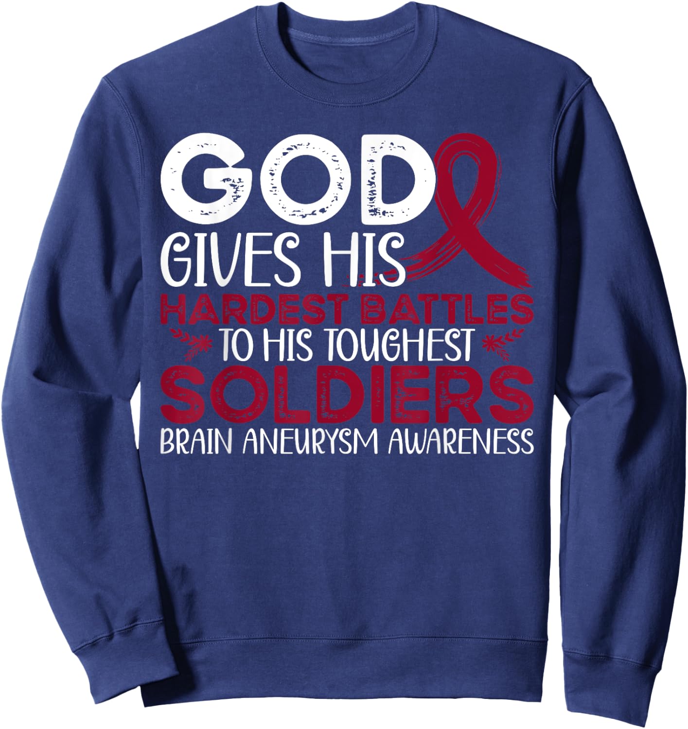 Brain Aneurysm Warrior Brain Aneurysm Awareness Sweatshirt - Sweatshirt | Navy