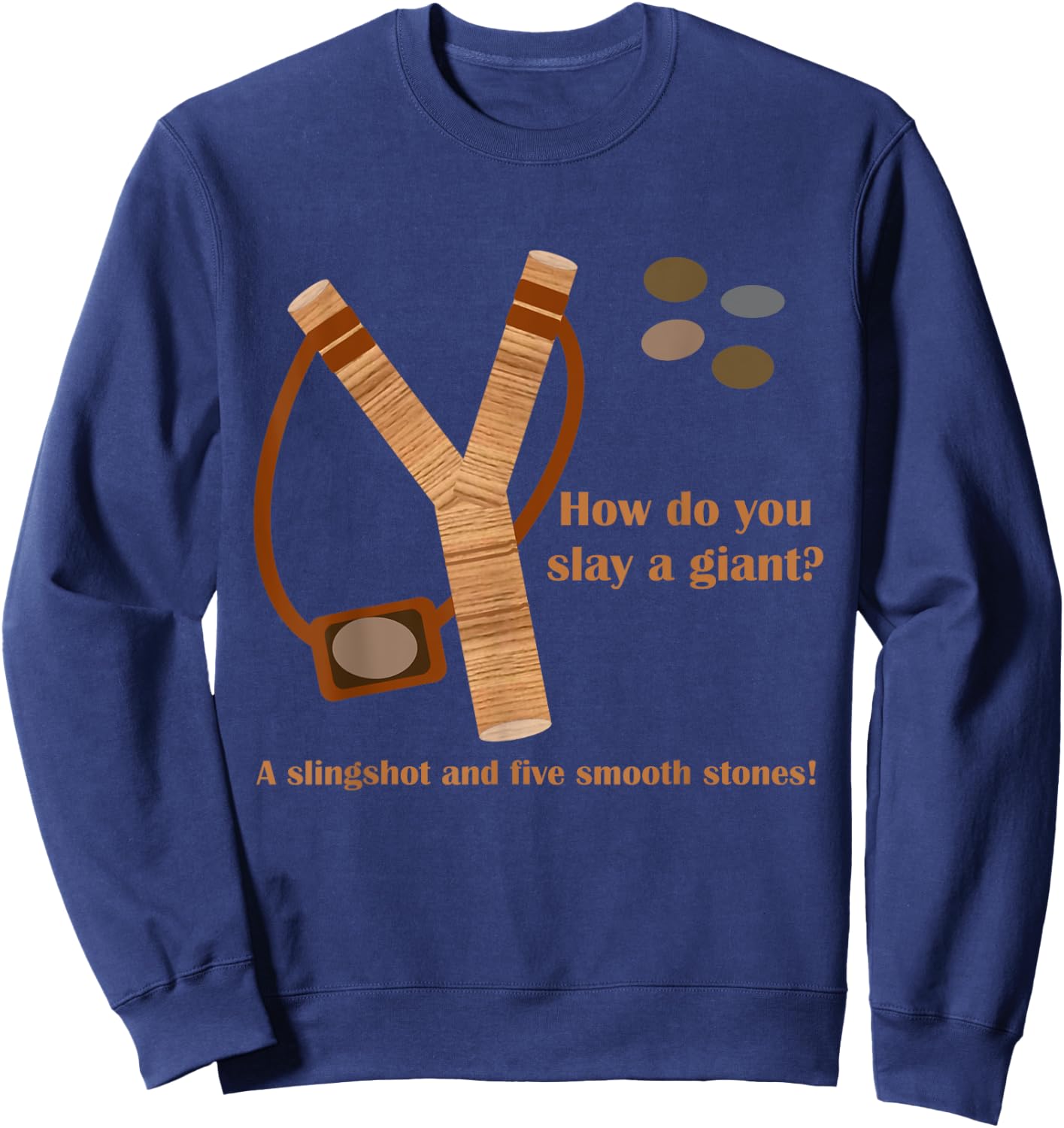 Slingshot Five Stones David Goliath Ukraine Russia War Army Sweatshirt - Sweatshirt | Navy