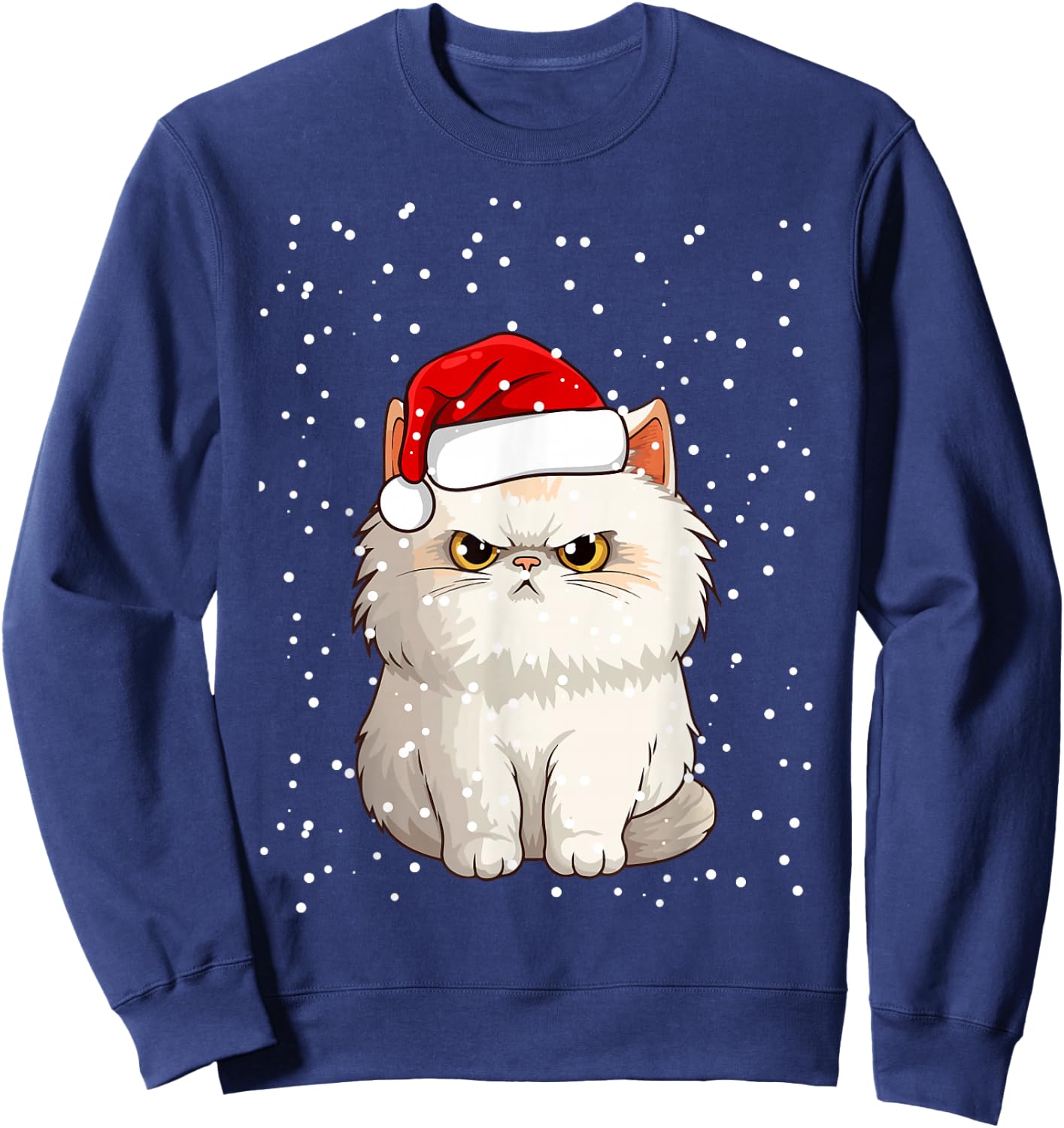 Funny Christmas Cat for Grumpy Teen, Girl, Boy, Mom or Dad! Sweatshirt - Sweatshirt | Navy