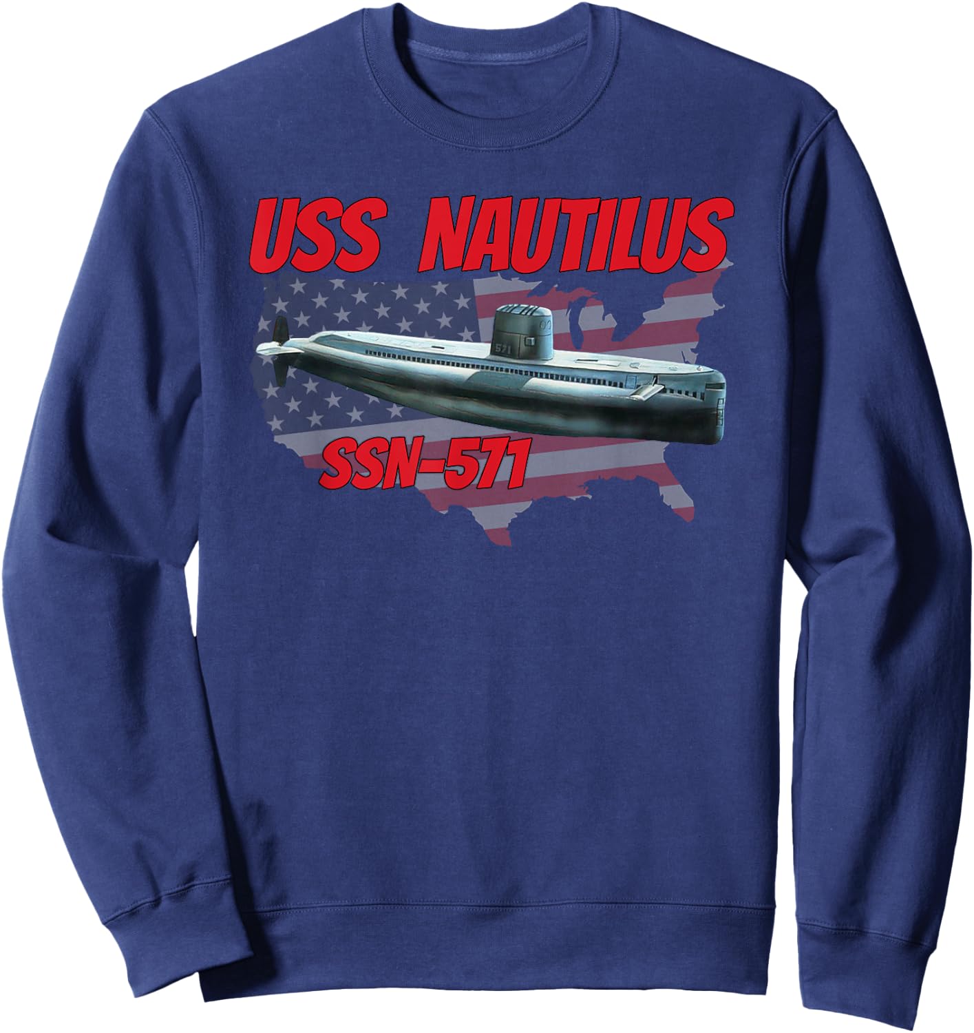 USS Nautilus SSN-571 Submarine Veterans Day Father Grandpa Sweatshirt - Sweatshirt | Navy