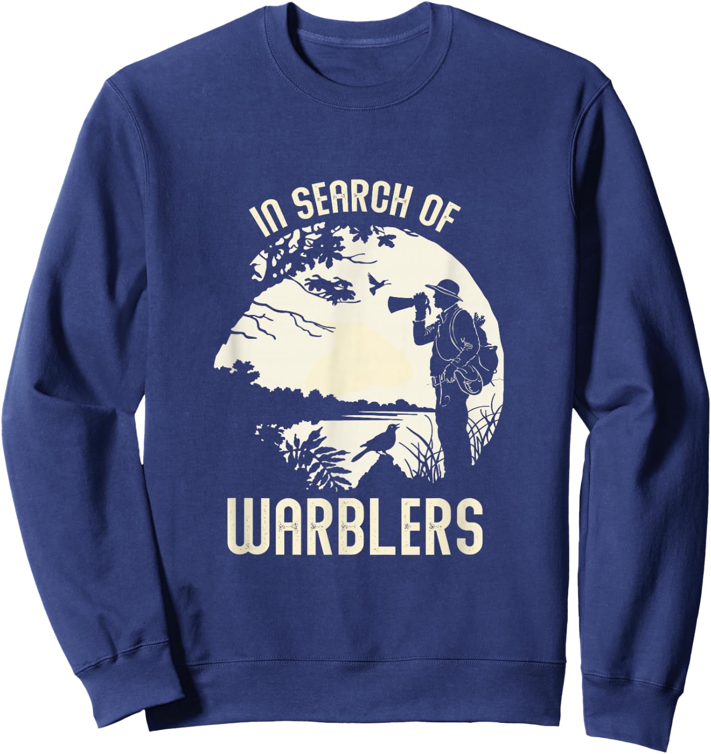 In Search of Warblers Bird Watcher Sweatshirt - Sweatshirt | Navy