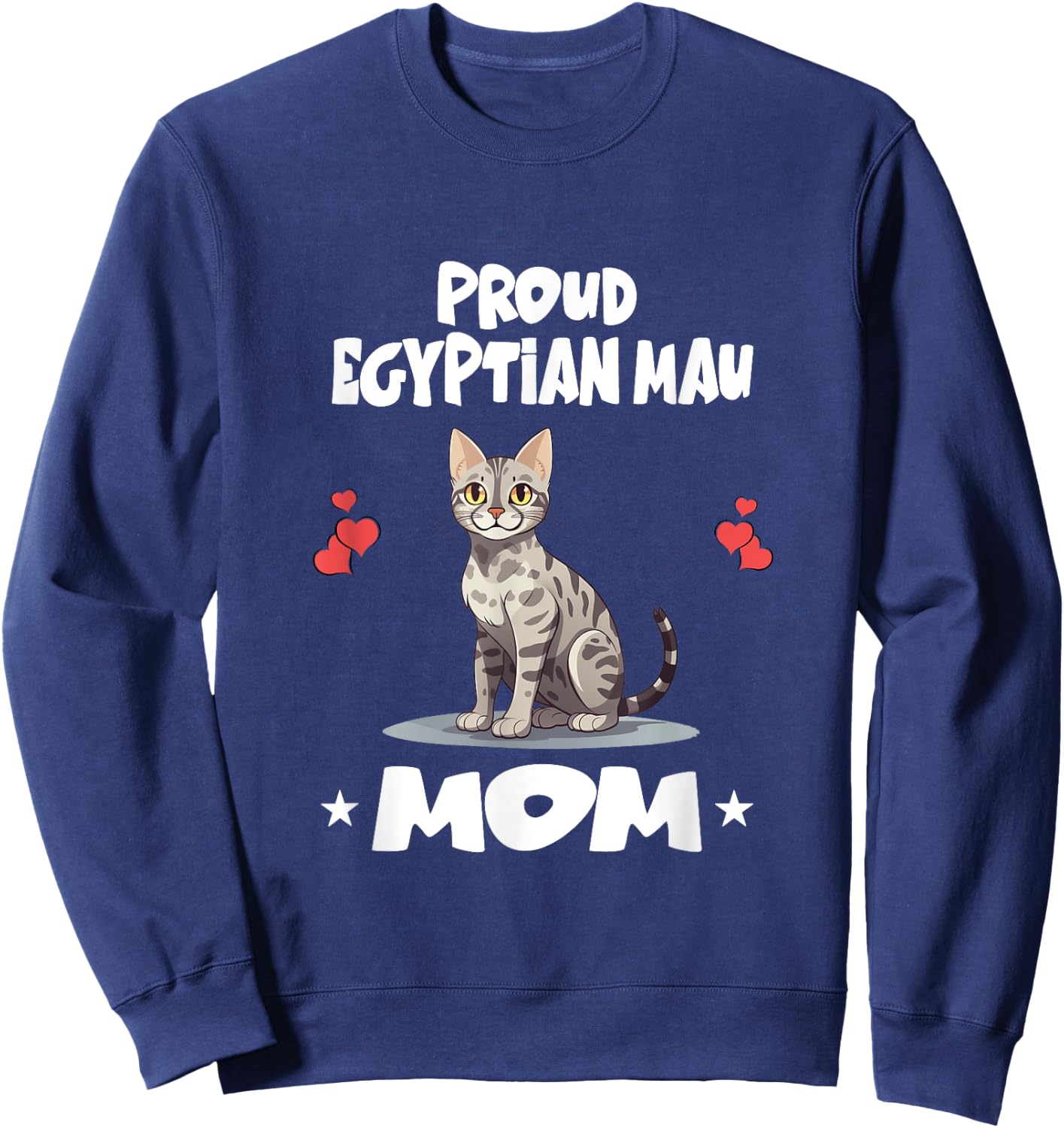 Proud Egyptian Mau Cat Mom Men Women Kids Sweatshirt - Sweatshirt | Navy