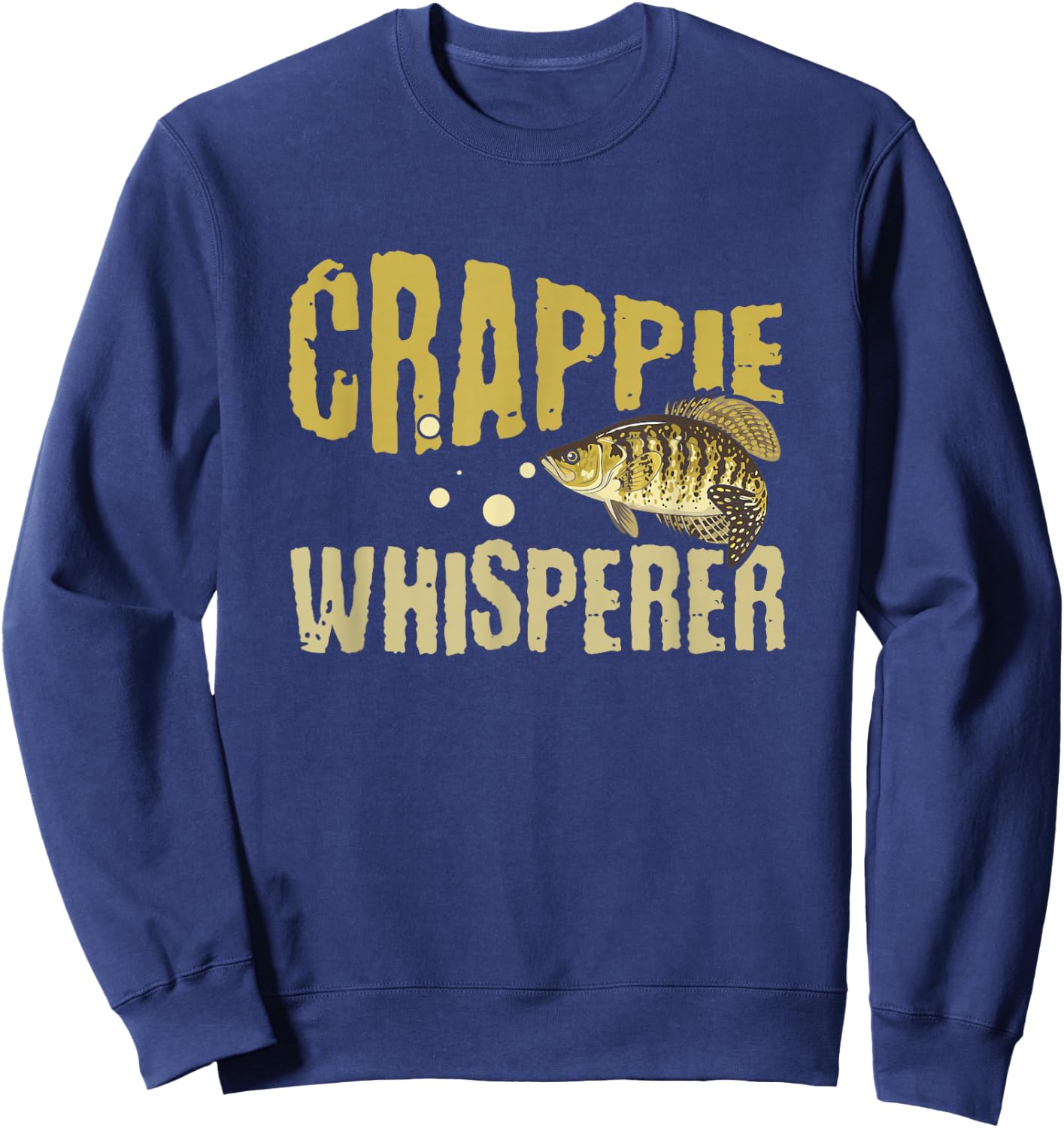 Funny Vintage Crappie Whisperer Fishing Sweatshirt - Sweatshirt | Navy