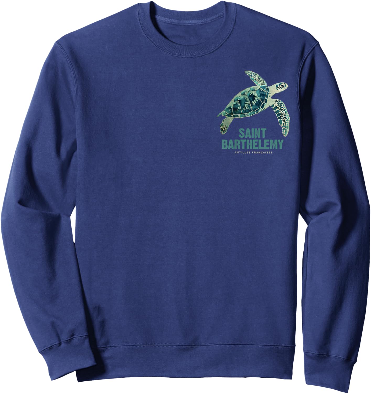 St Barts Caribbean Vintage St. Barths Ocean Sea Turtle Sweatshirt - Sweatshirt | Navy