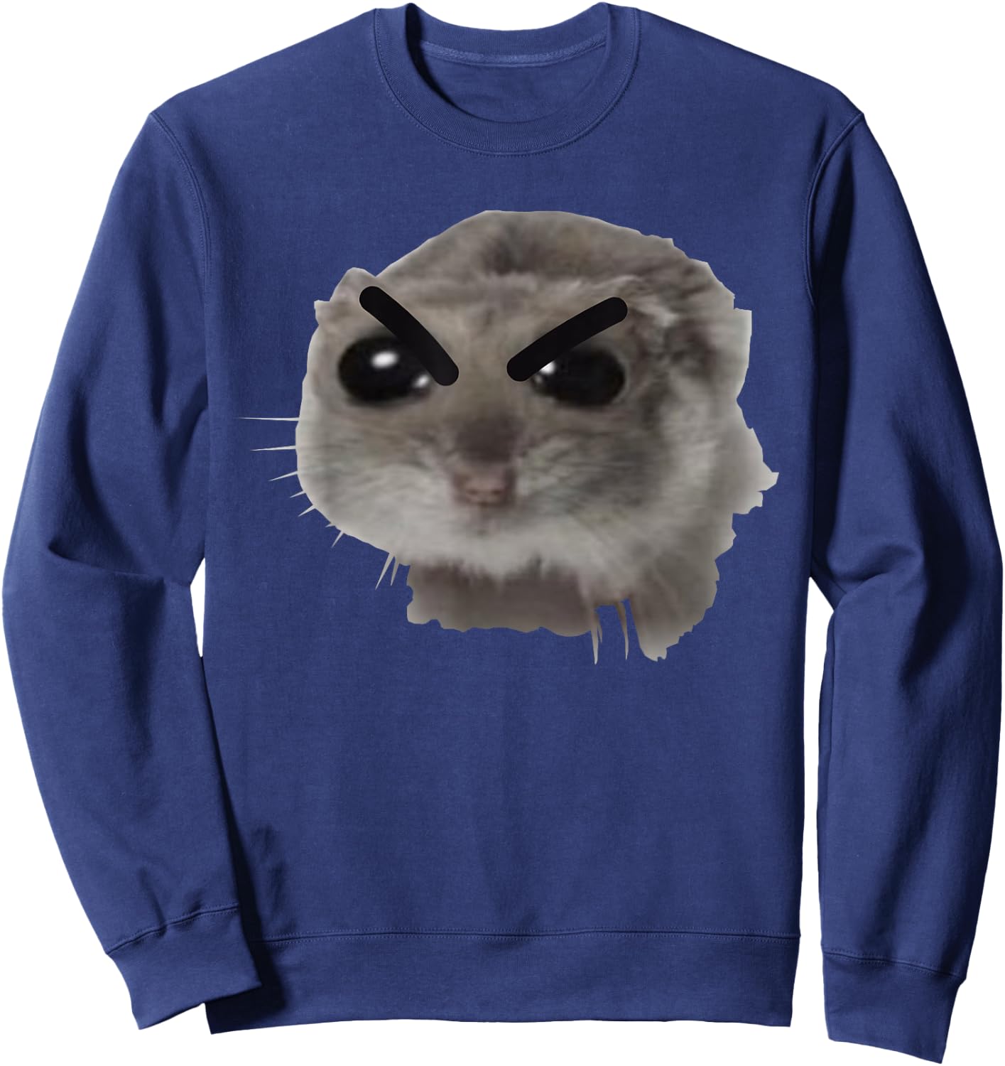 Angry Coquette Hamster Funny Meme / Big Eye Eyes Eyed Mouse Sweatshirt - Sweatshirt | Navy
