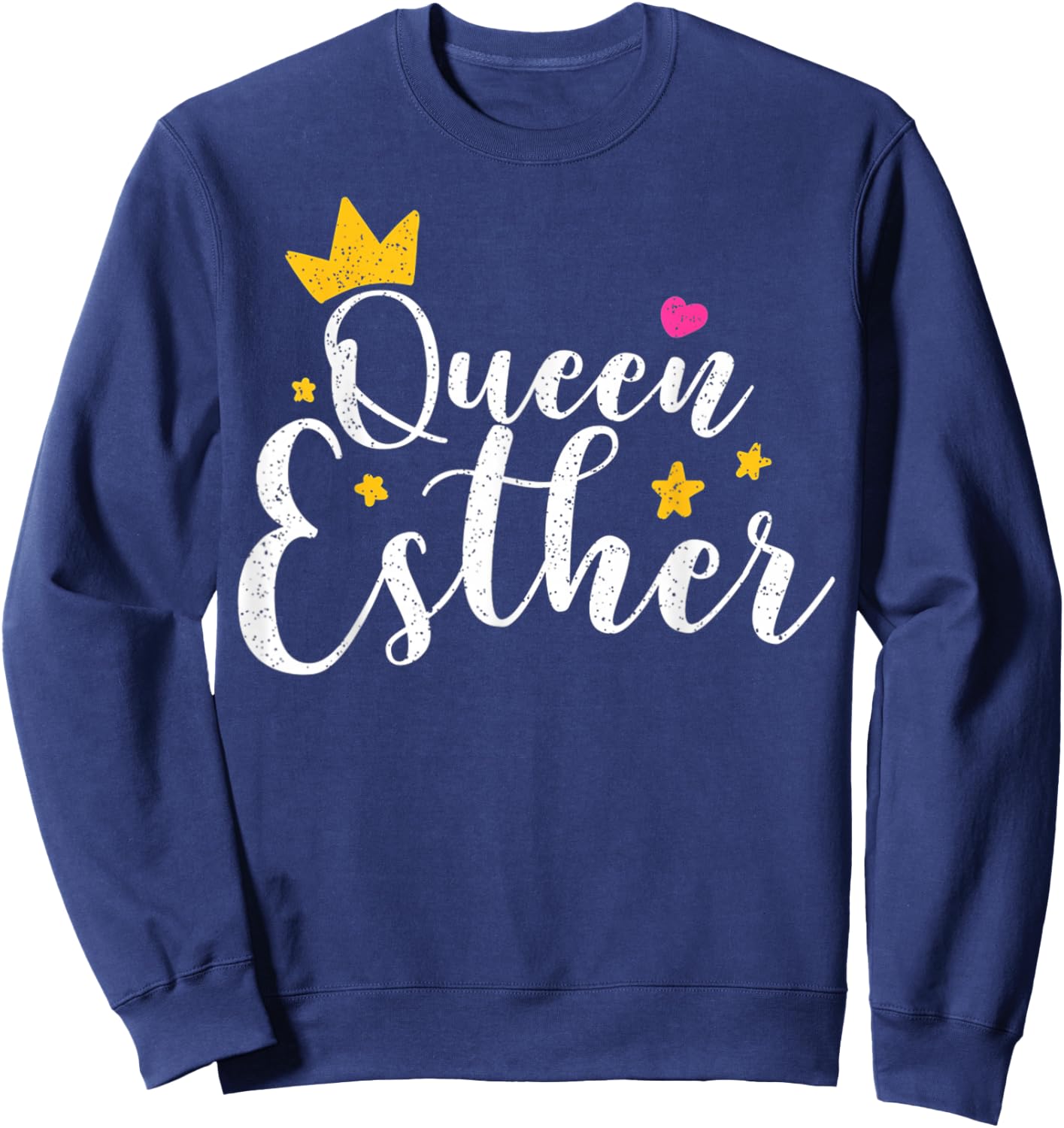 Happy Purim Costume Idea Queen Esther Hebrew Jewish Holiday Sweatshirt - Sweatshirt | Navy