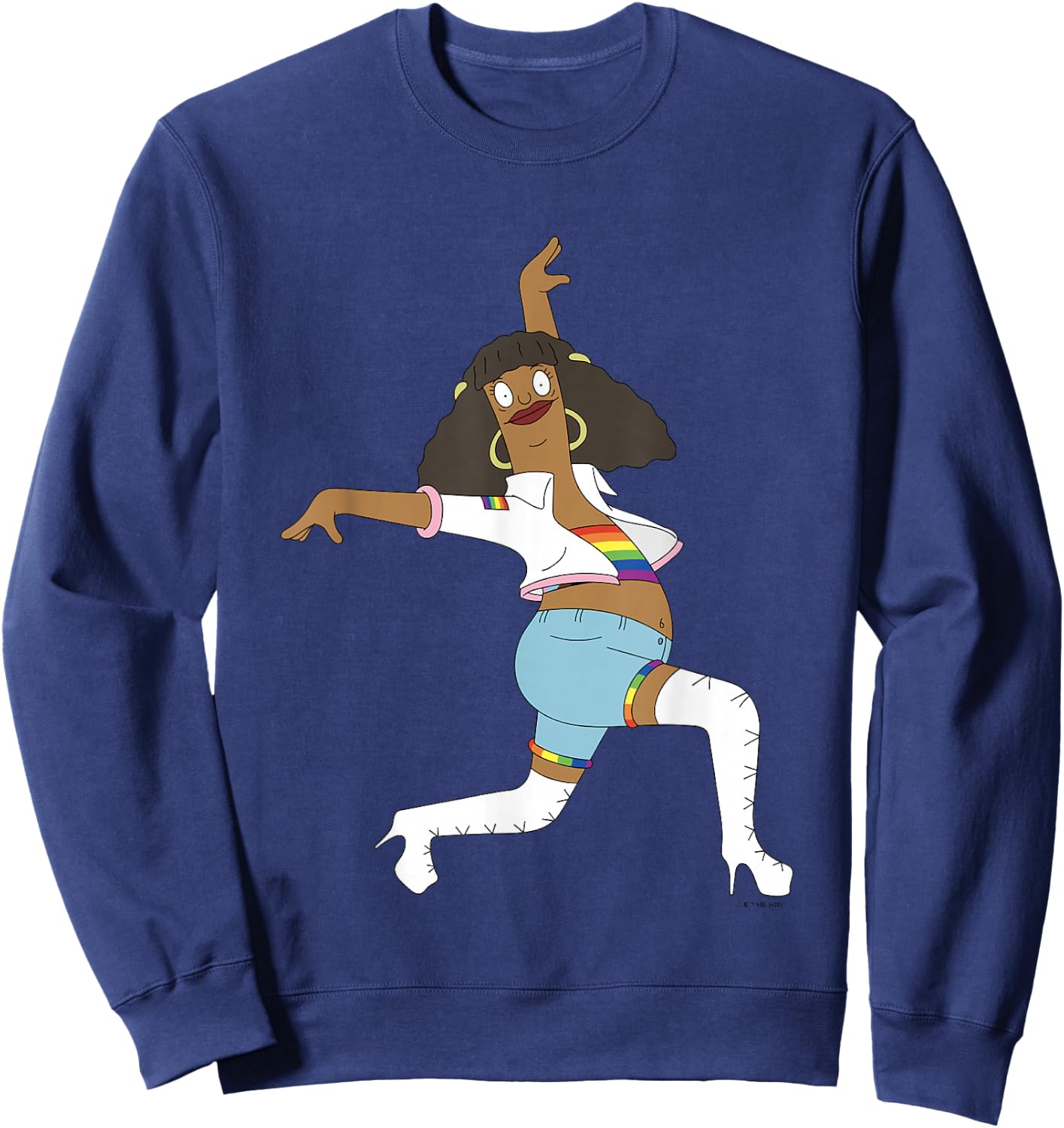 Bob's Burgers Iconic Marshmallow Dancing Chest Poster Sweatshirt - Sweatshirt | Navy