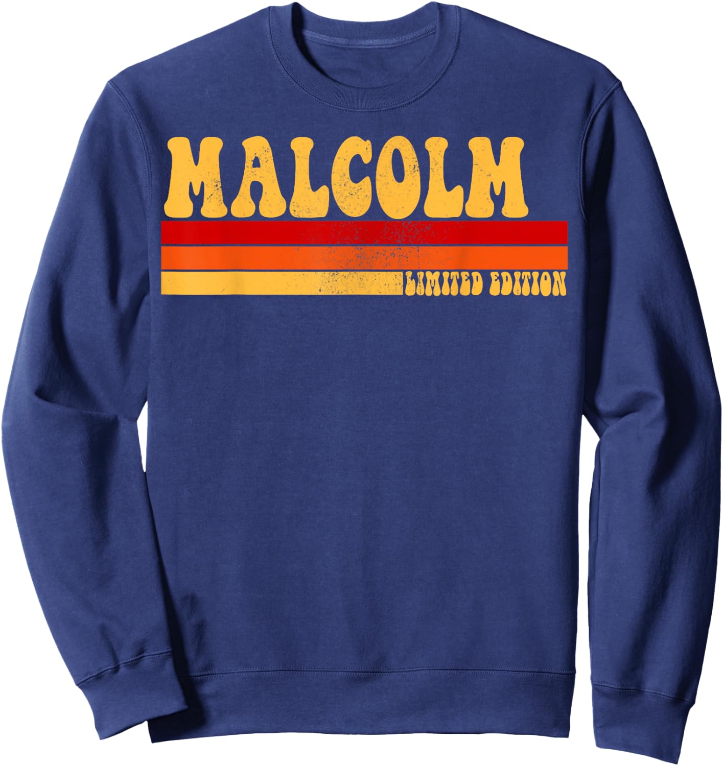 MALCOLM Name Personalized Idea Men Retro Vintage MALCOLM Sweatshirt - Sweatshirt | Navy