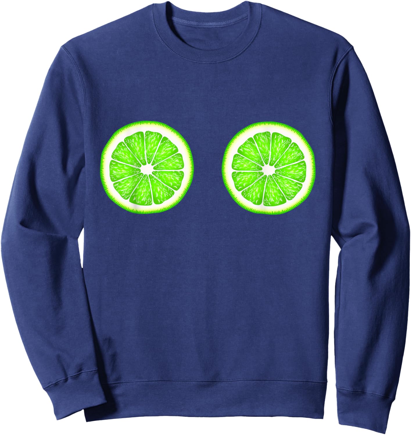 Funny Lime Boobs Titties Breast Tits Boobies Bra Sweatshirt - Sweatshirt | Navy