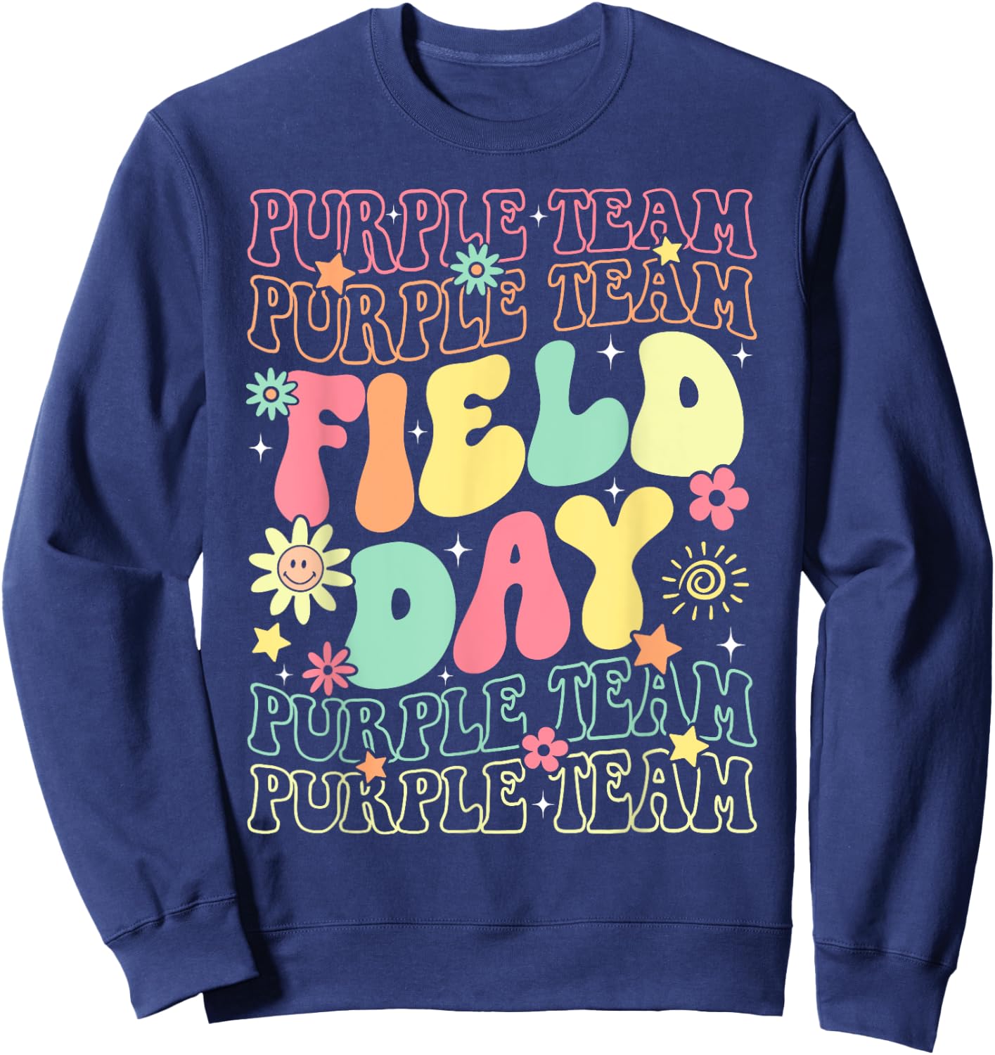 Field Day Purple Team Color War Camp Team Game Competition Sweatshirt - Sweatshirt | Navy