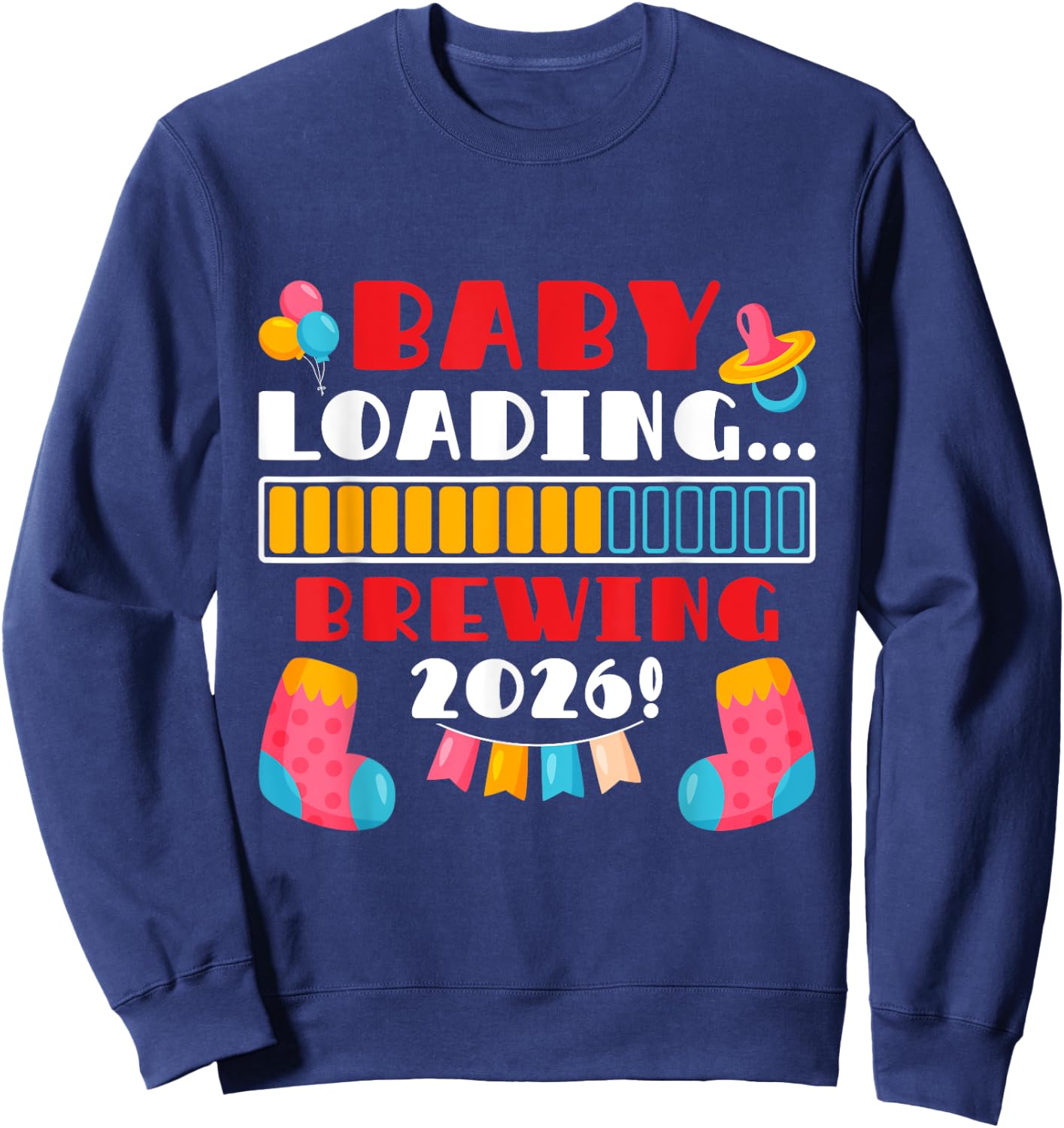 Pregnancy BABY LOADING BREWING 2026 Expecting Mother Sweatshirt - Sweatshirt | Navy