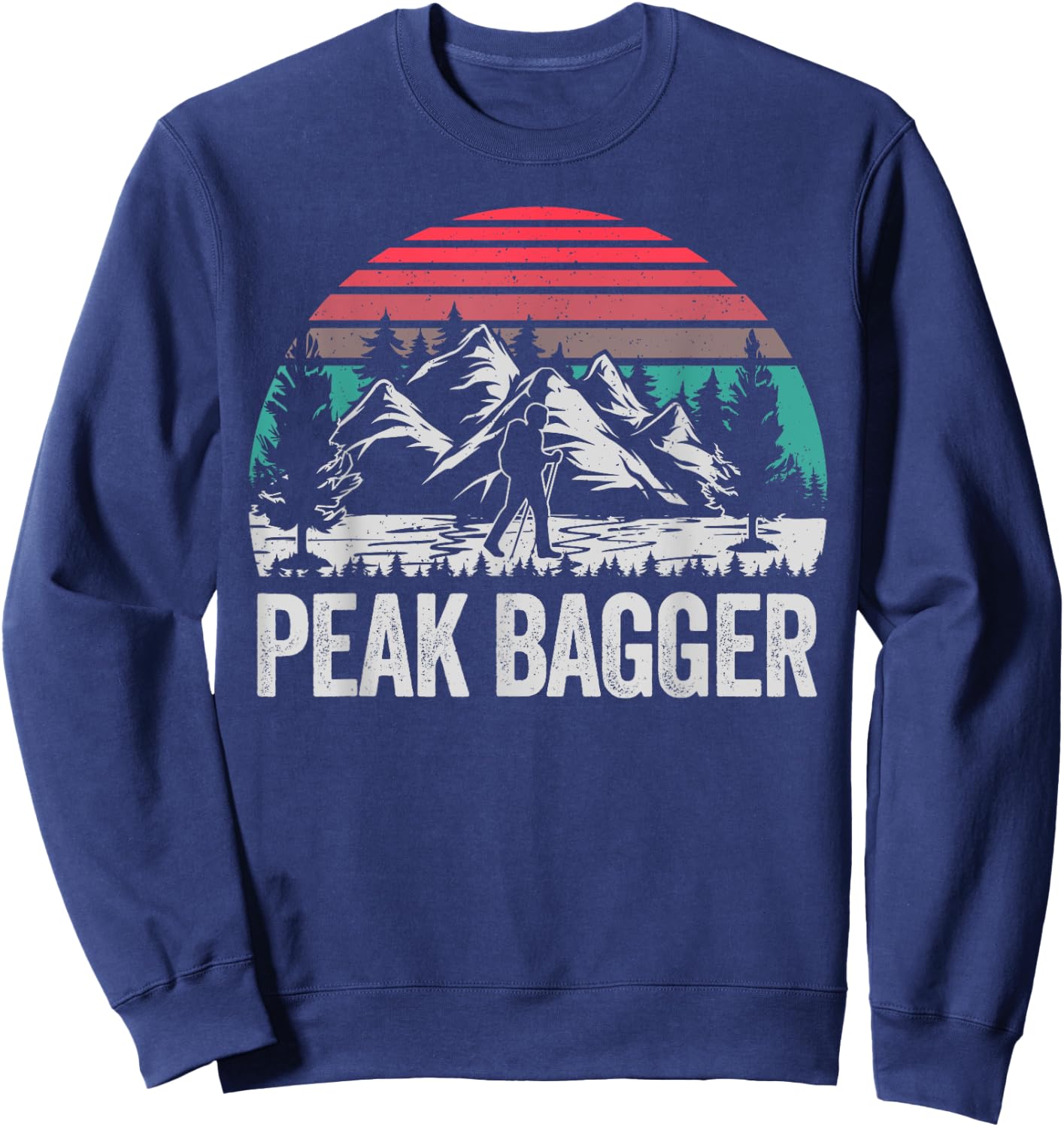 Retro peak bagger, peak bagging, hiking Sweatshirt - Sweatshirt | Navy