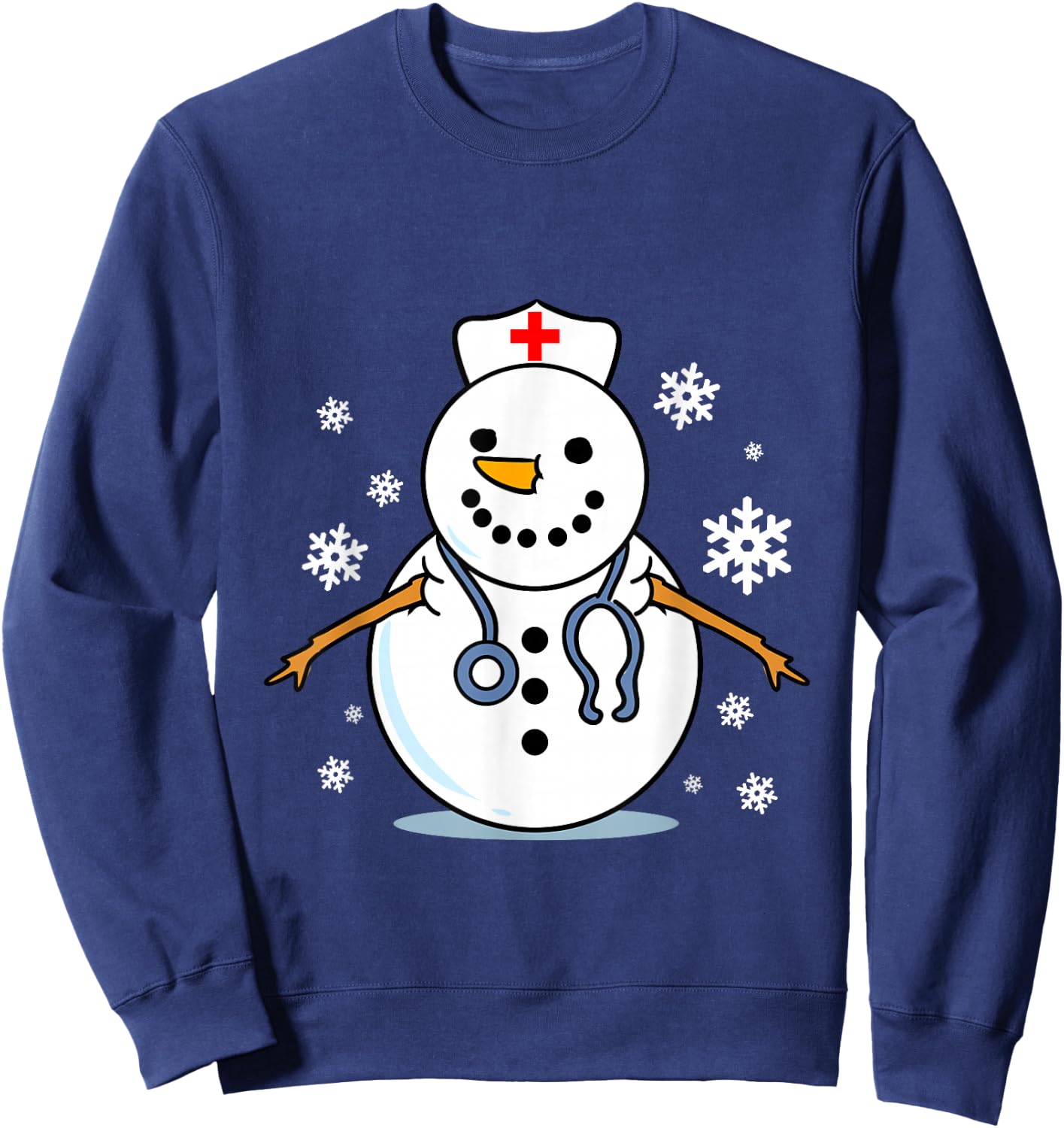 Nurse Snowman Christmas Sweatshirt - Sweatshirt | Navy