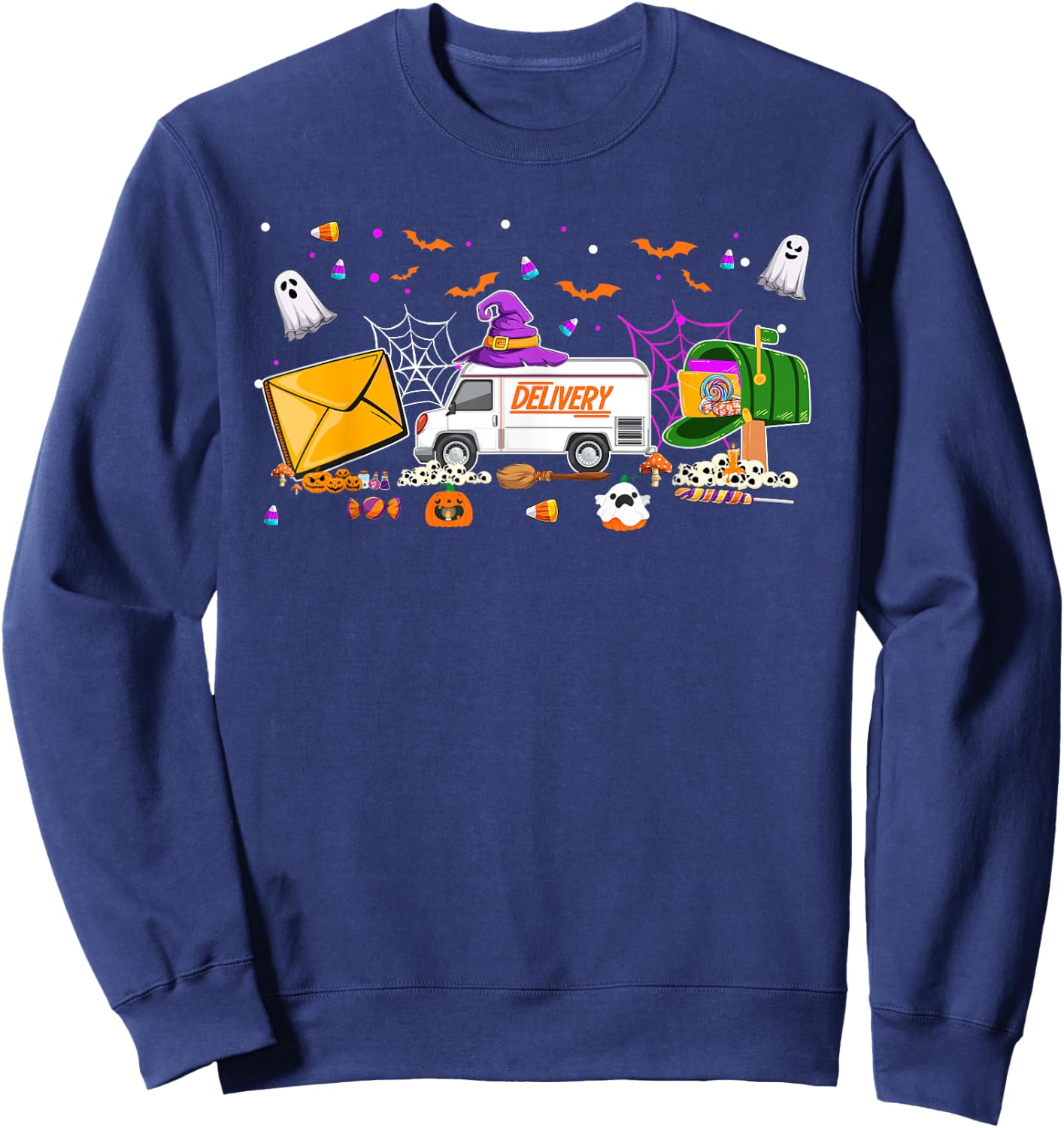 Halloween Postal Worker Mail Carrier Spooky Season Sweatshirt - Sweatshirt | Navy
