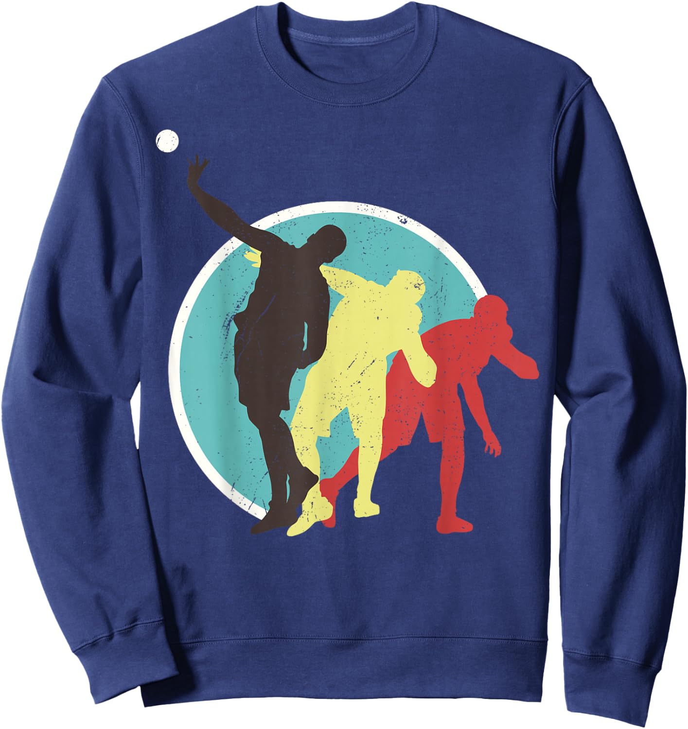 Athlete Vintage Retro Style Shot Put Track Sweatshirt - Sweatshirt | Navy