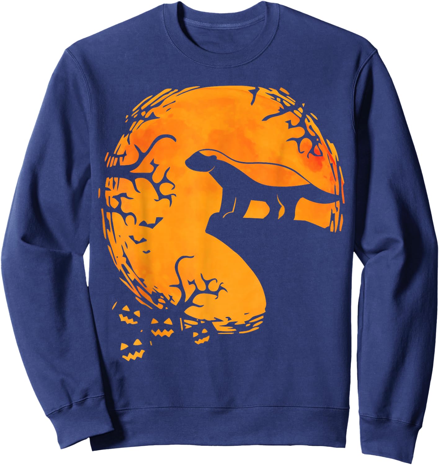Honey Badger Halloween Moon Silhouette Spooky Honey Badger Sweatshirt - Sweatshirt | Navy
