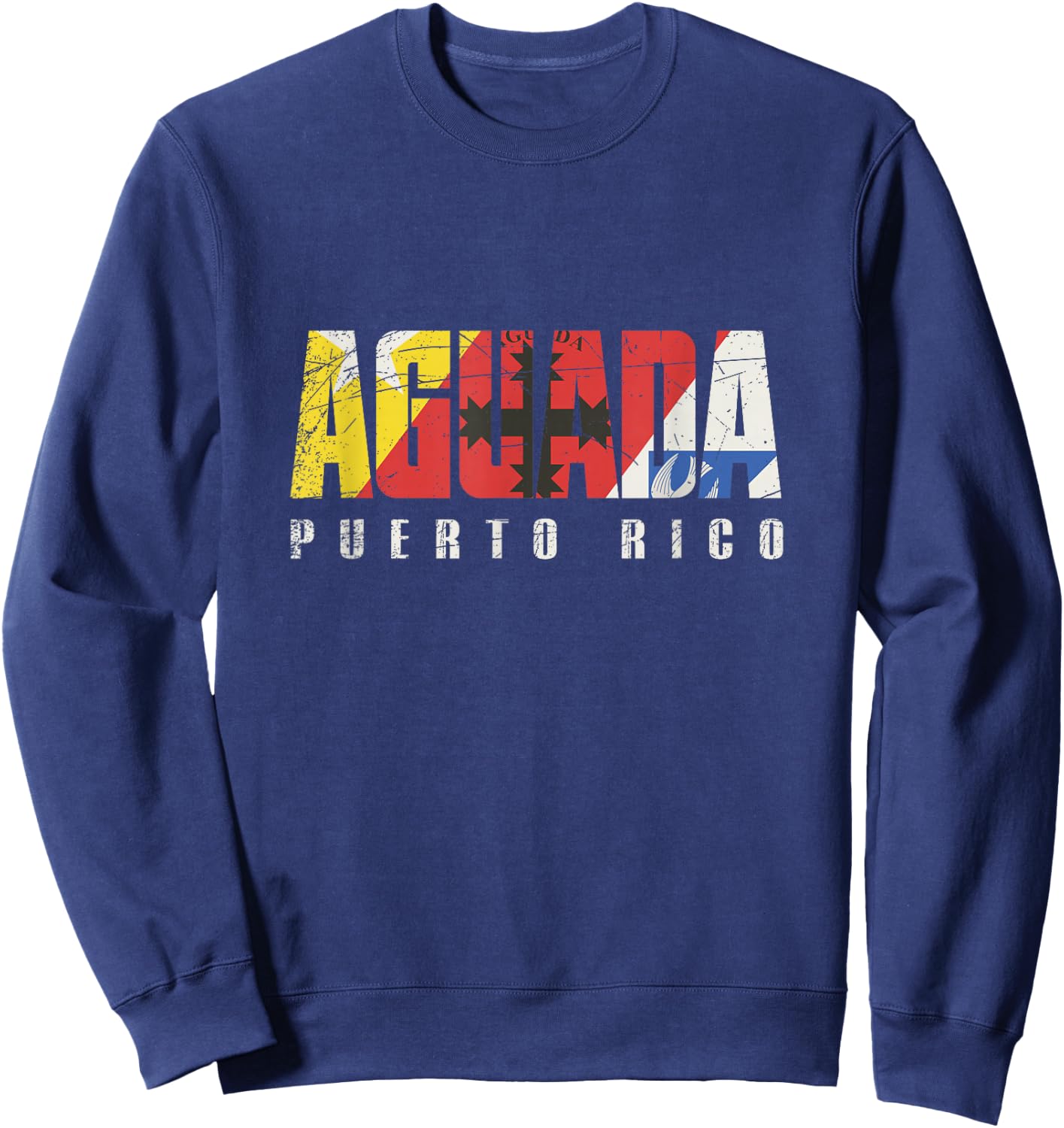 Aguada City in Puerto Rico, Aguada Flag Sweatshirt - Sweatshirt | Navy