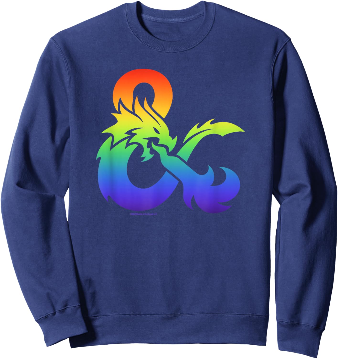 Dungeons & Dragons Gradient Rainbow Pride Logo Sweatshirt - Sweatshirt | Navy