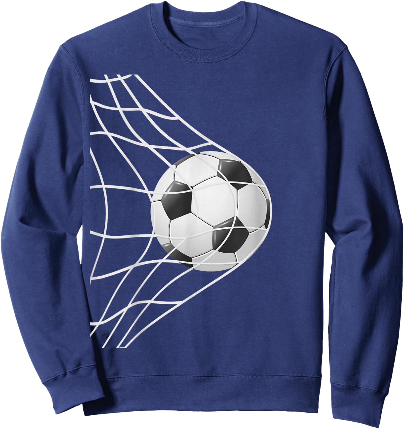 Winning Goal Soccer Ball Inside Net, Cool Soccer Player Fans Sweatshirt - Sweatshirt | Navy