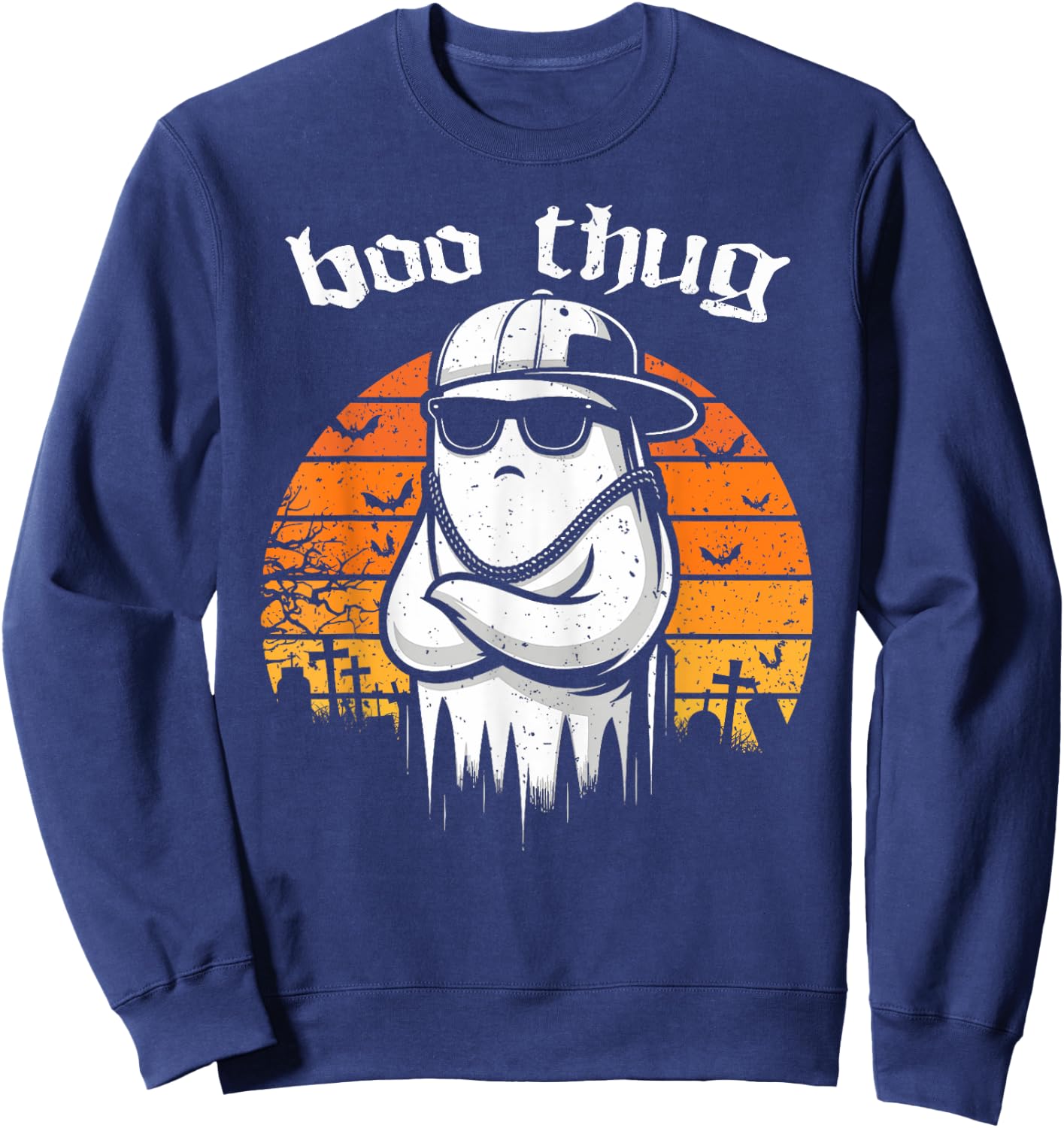 Boo Thug Ghost Life Matching Halloween Costume Men Women Sweatshirt - Sweatshirt | Navy
