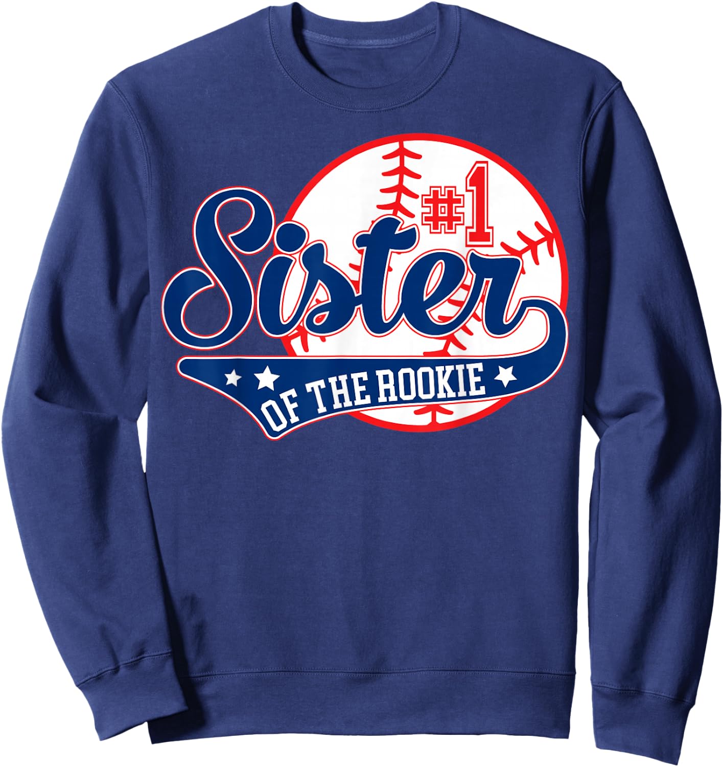 Sister of Rookie 1st Birthday Baseball Theme Matching Party Sweatshirt - Sweatshirt | Navy