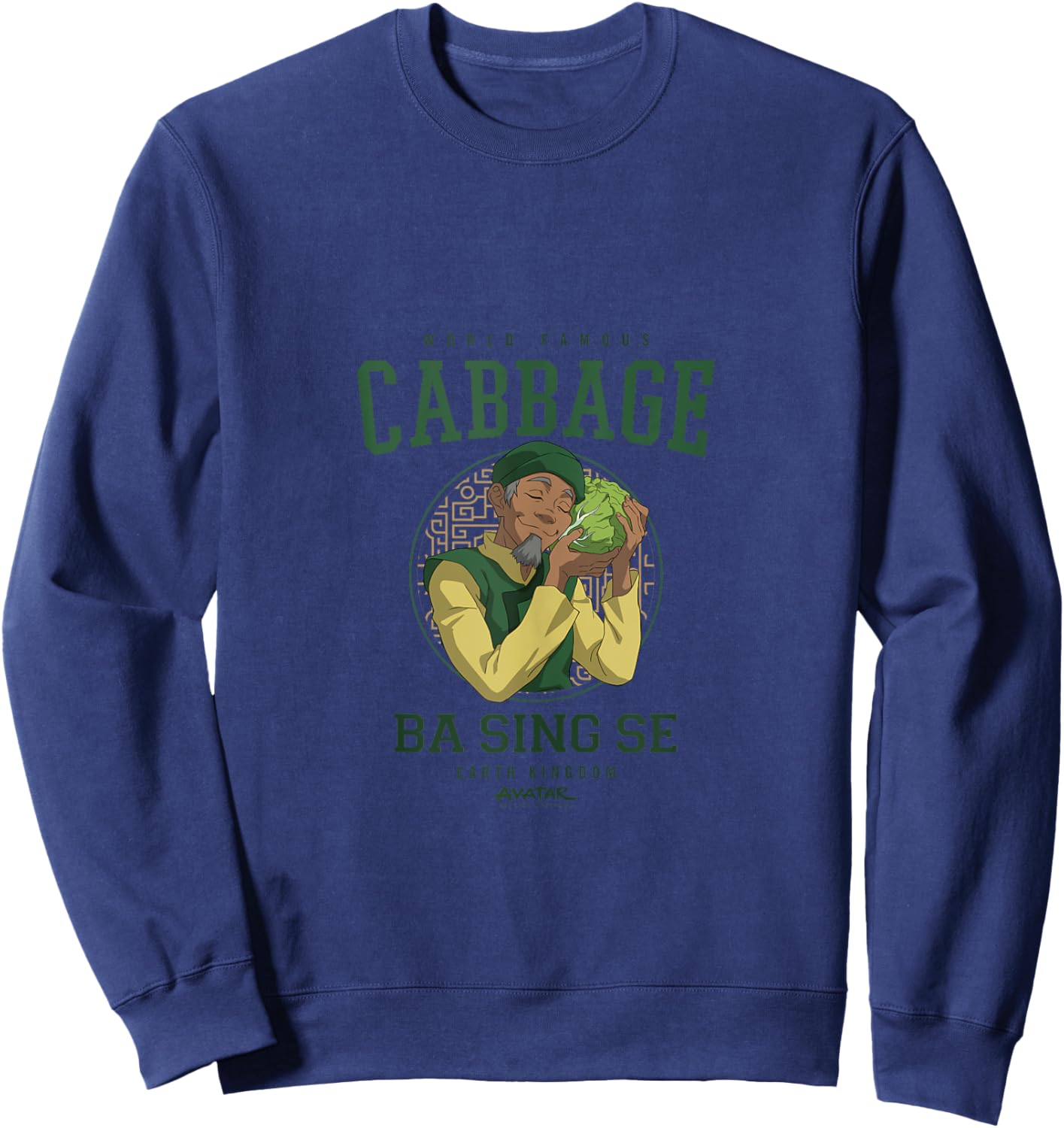 Avatar The Last Airbender Cabbage Man Funny Market Design Sweatshirt - Sweatshirt | Navy