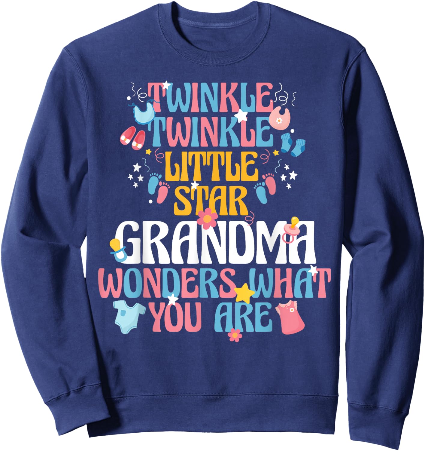 Twinkle Twinkle Little Star Gender Reveal For Grandma Sweatshirt - Sweatshirt | Navy