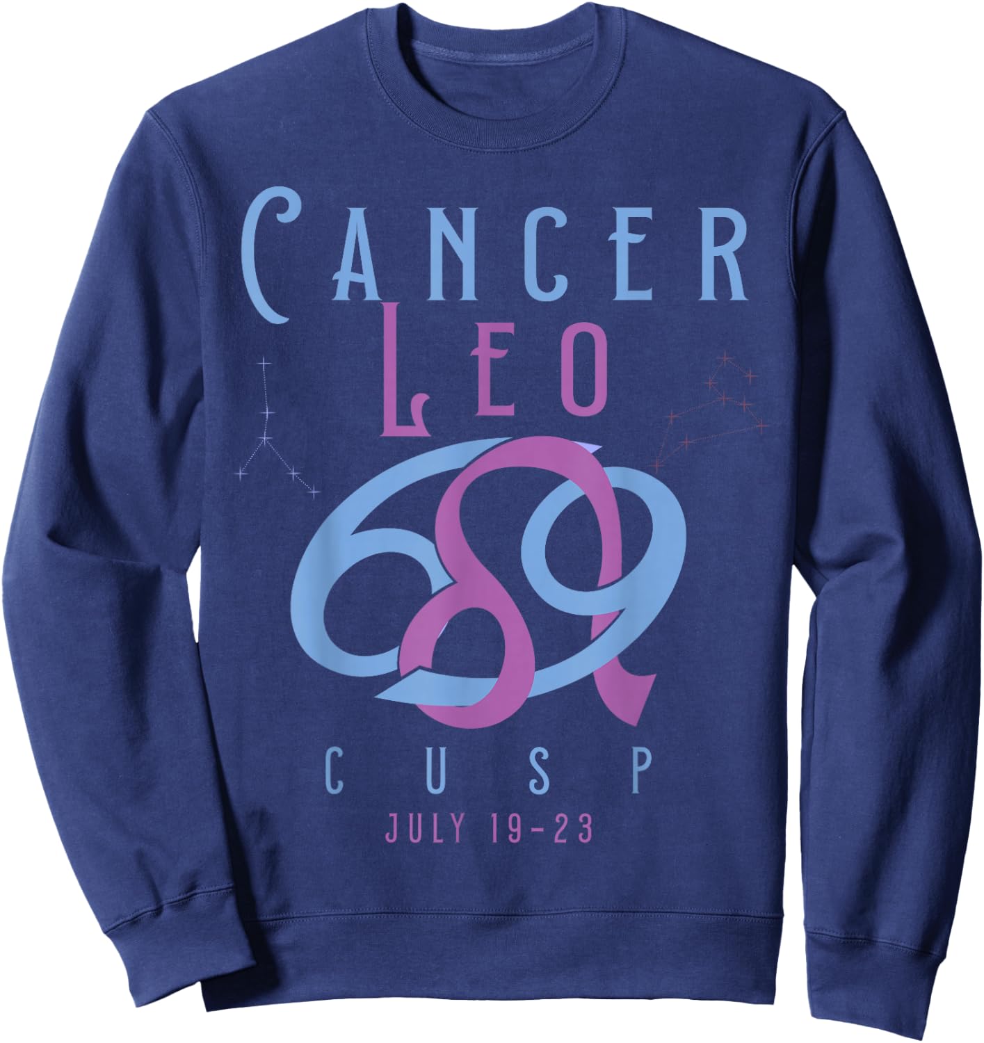 Cancer Leo Cusp Symbol Astrology Zodiac Sign Horoscope Sweatshirt - Sweatshirt | Navy