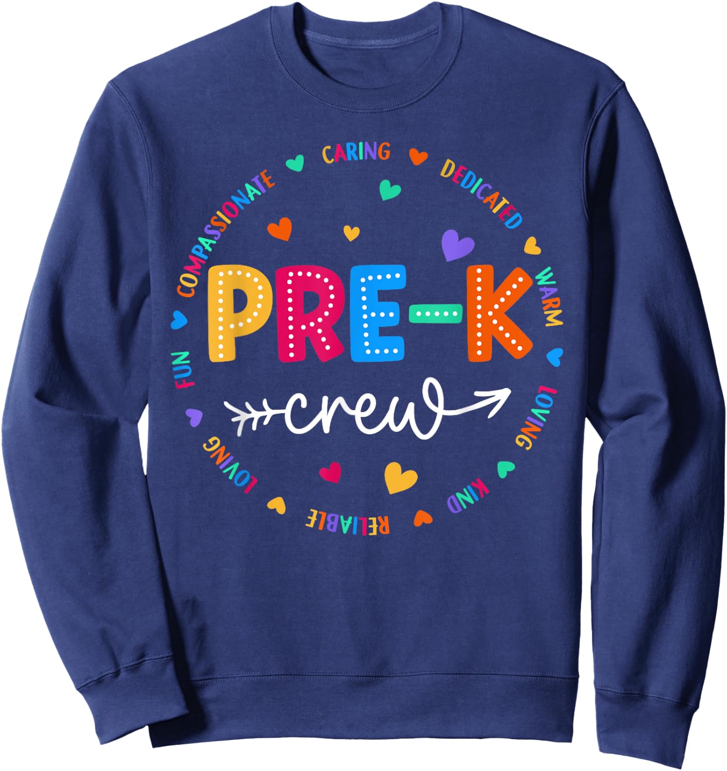 Pre-K Crew Back to School Pre-K Teacher Student First Day Sweatshirt - Sweatshirt | Navy