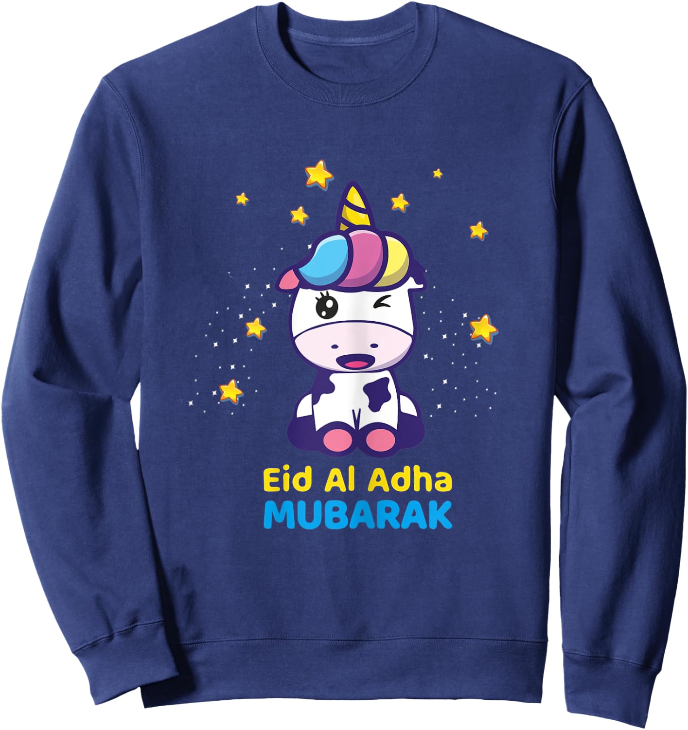 Eid Mubarak 2021 shirt for kids, muslim girl, Eid Al Adha Sweatshirt - Sweatshirt | Navy