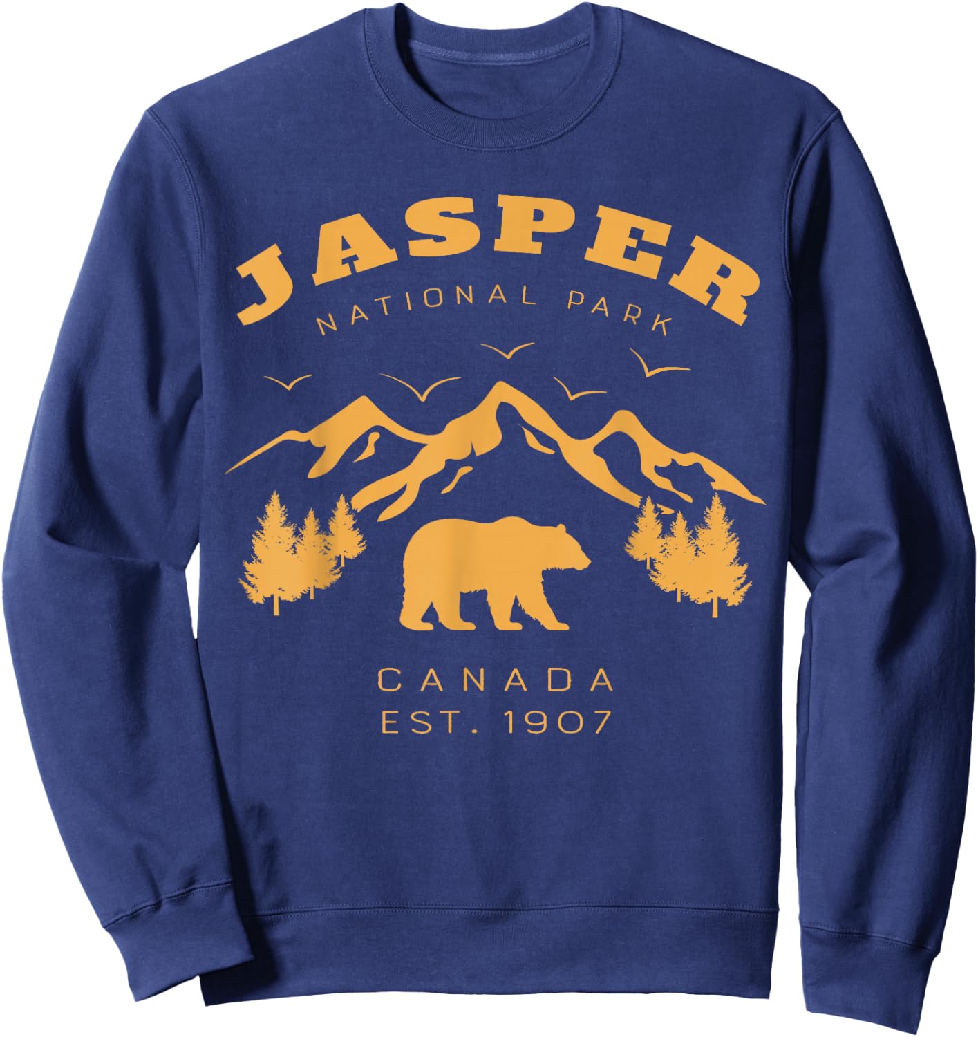 Retro Vintage Jasper National Park for kids Hiking Camping Sweatshirt - Sweatshirt | Navy