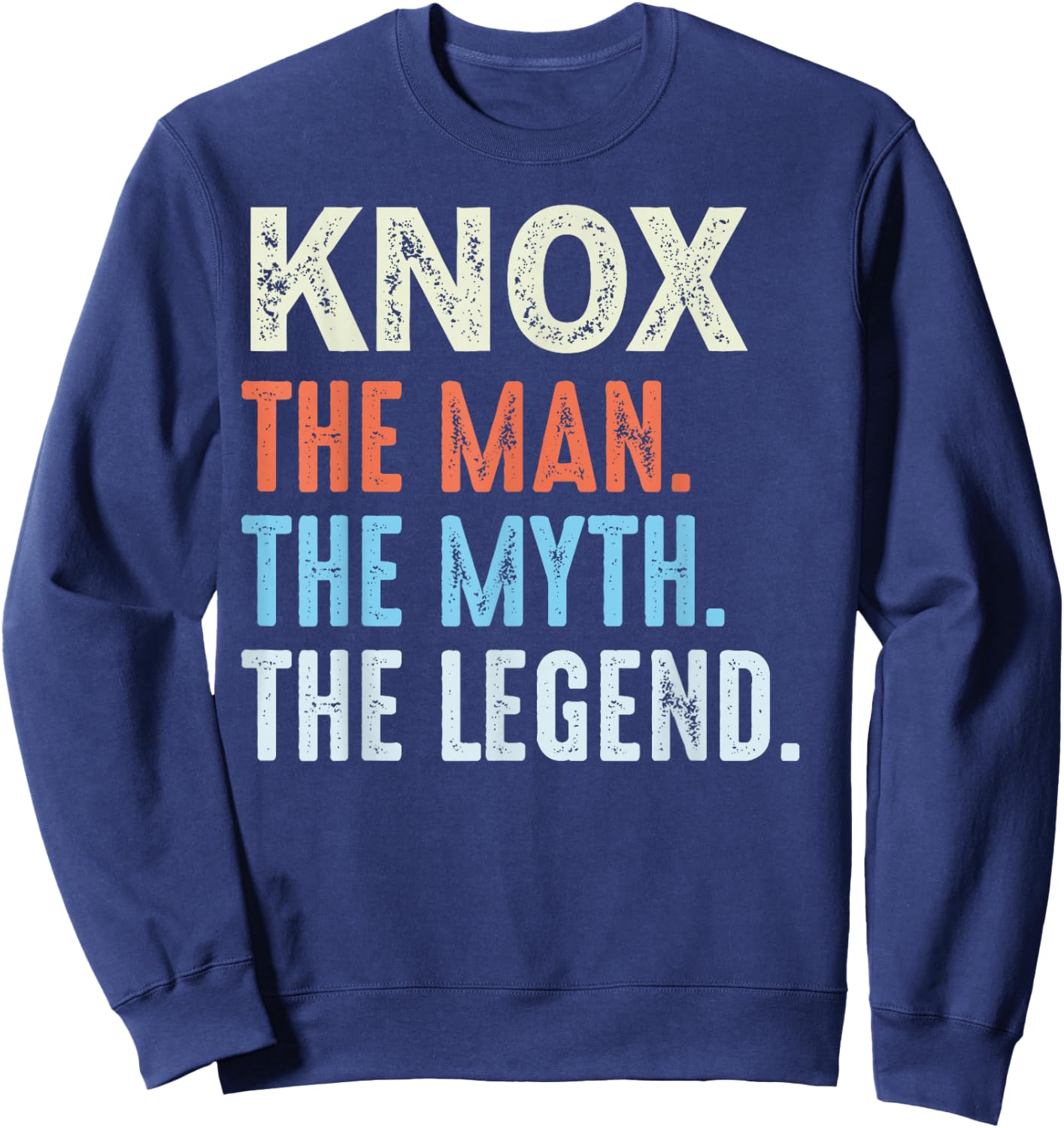 KNOX The Legend Name Personalized Cute Idea Men Vintage KNOX Sweatshirt - Sweatshirt | Navy