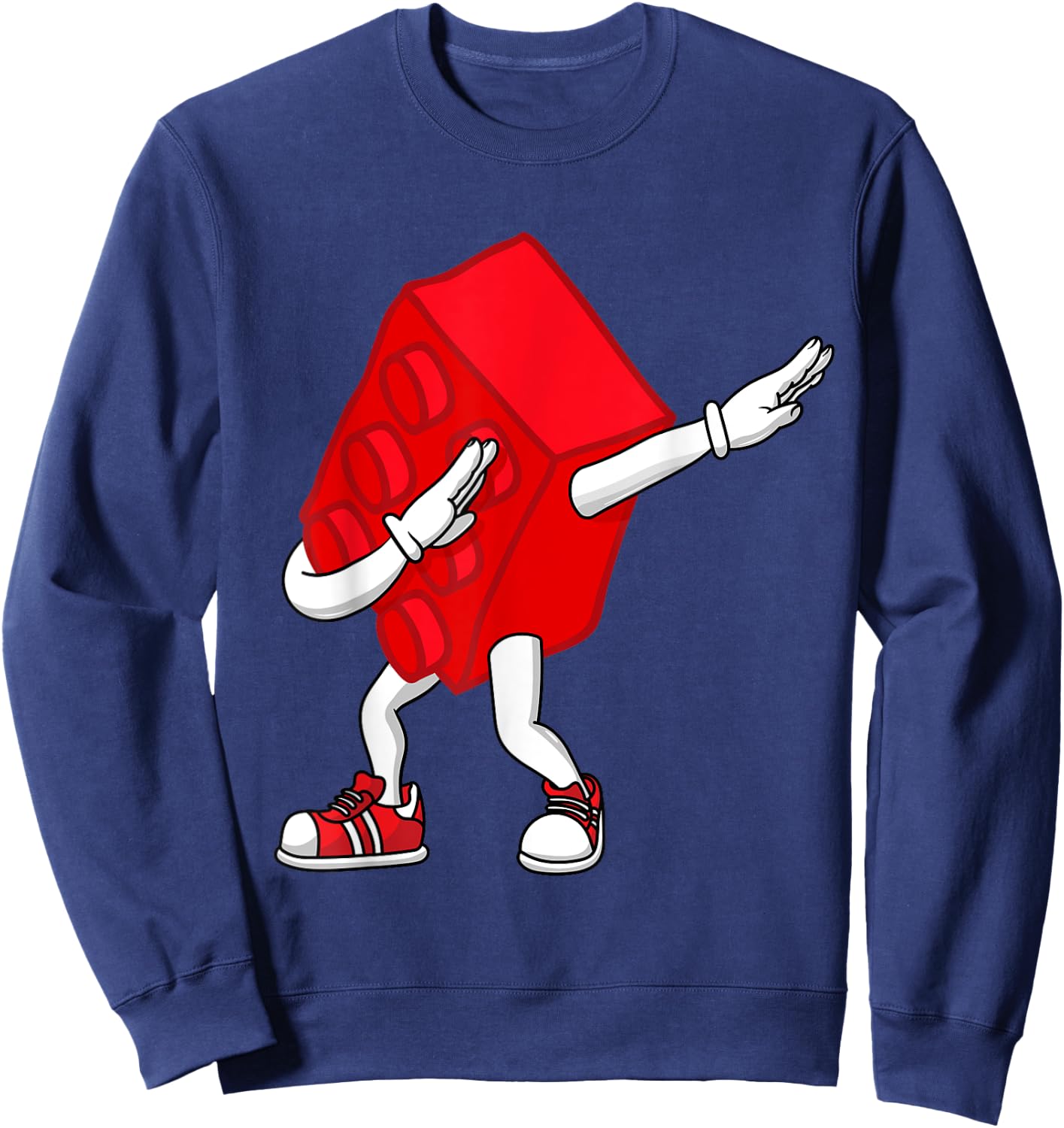 Dabbing Kids Master Builder Funny Building Blocks Brick Boys Sweatshirt - Sweatshirt | Navy