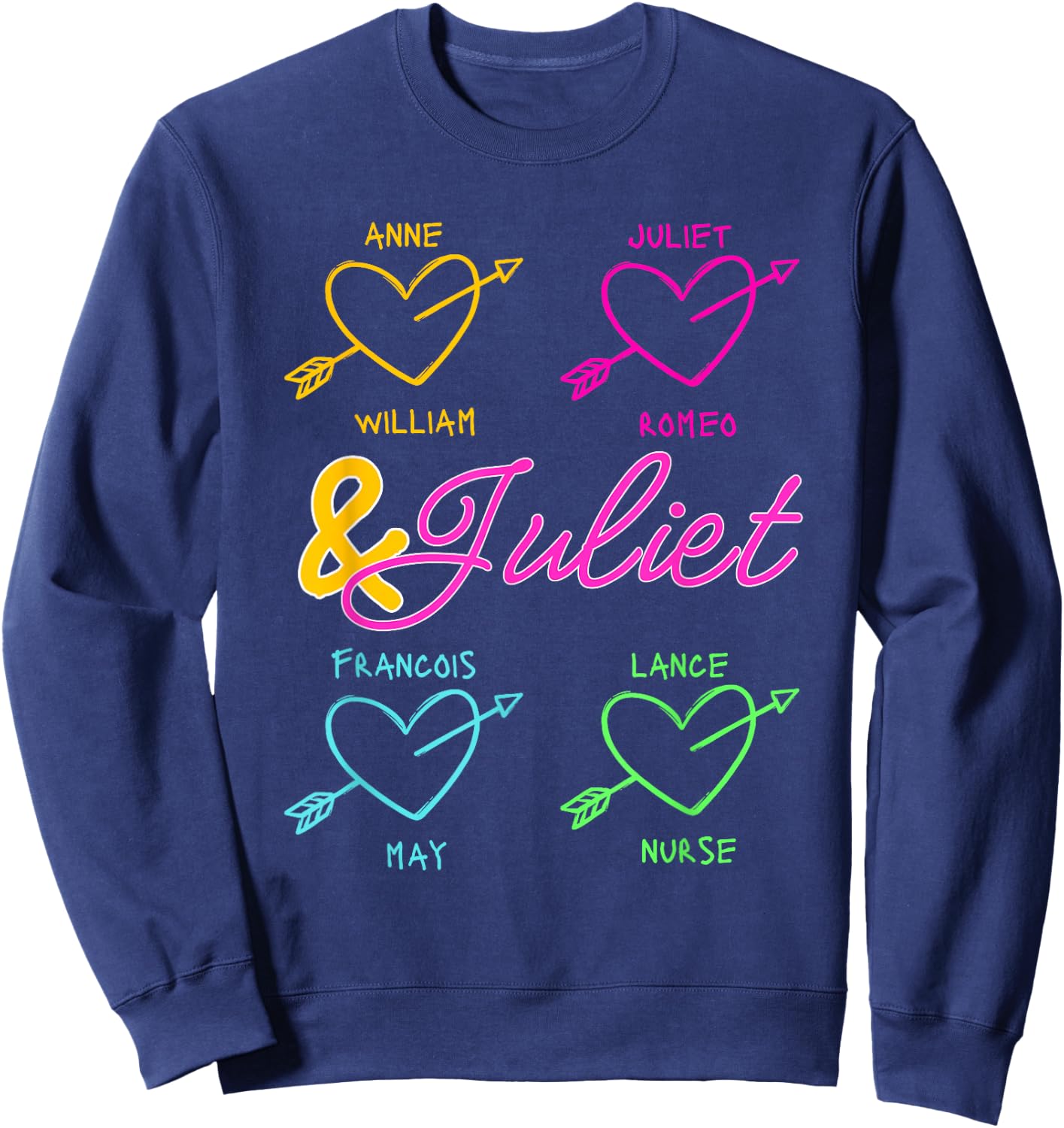 & Juliet Graffiti Love Musical Theatre Heart Musicals Sweatshirt - Sweatshirt | Navy
