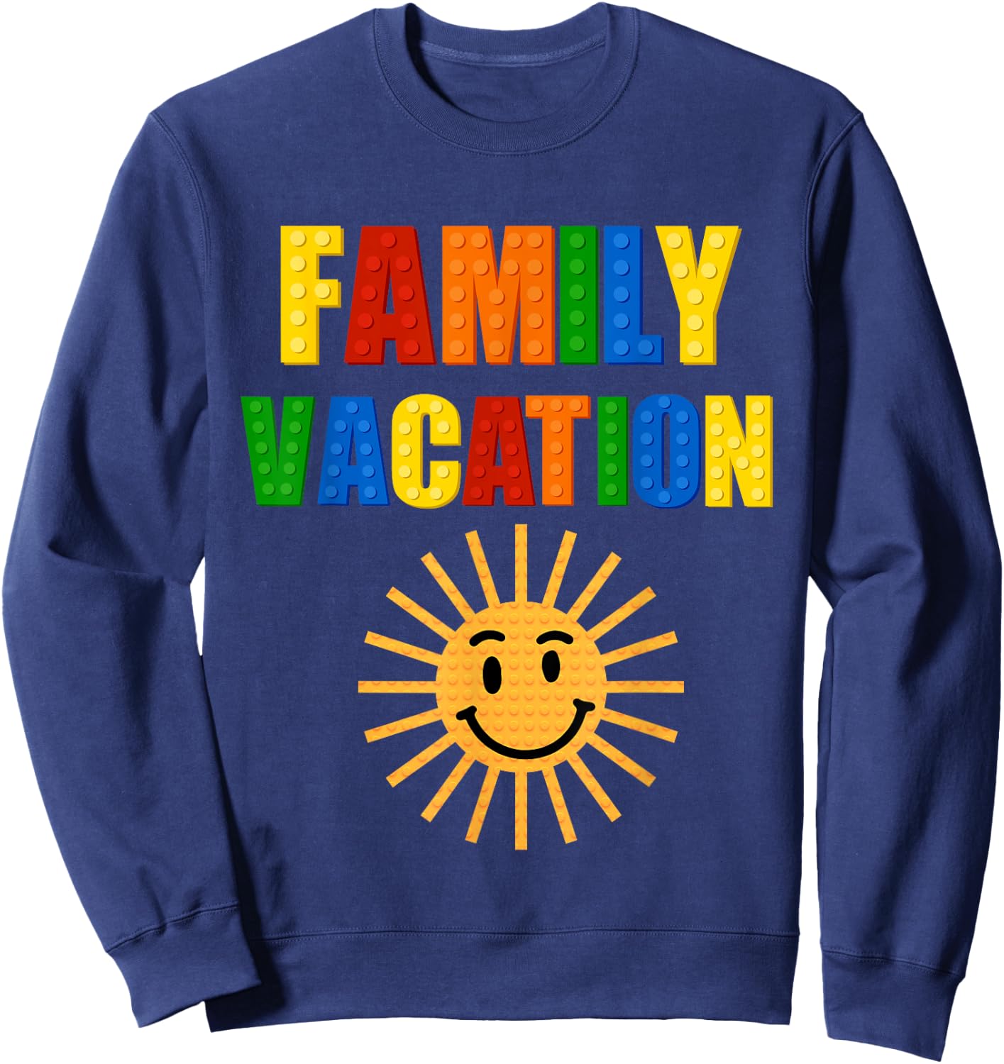 Building Bricks Family Vacation Matching Block Builder Sweatshirt - Sweatshirt | Navy