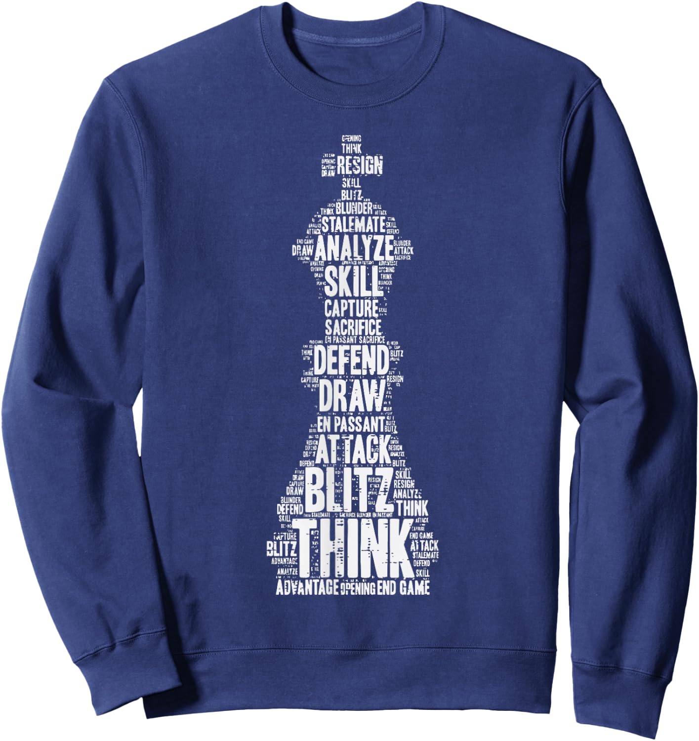 Chess Words King Cool Player Master Men Women Kids Youth Sweatshirt - Sweatshirt | Navy