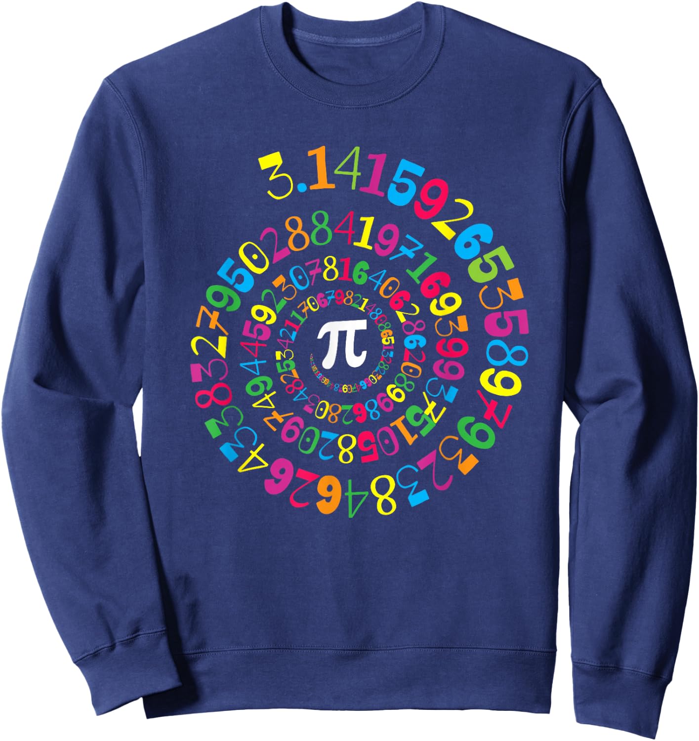 Pi Spiral Novelty Math Geek 3.14 Pi Day Sweatshirt - Sweatshirt | Navy