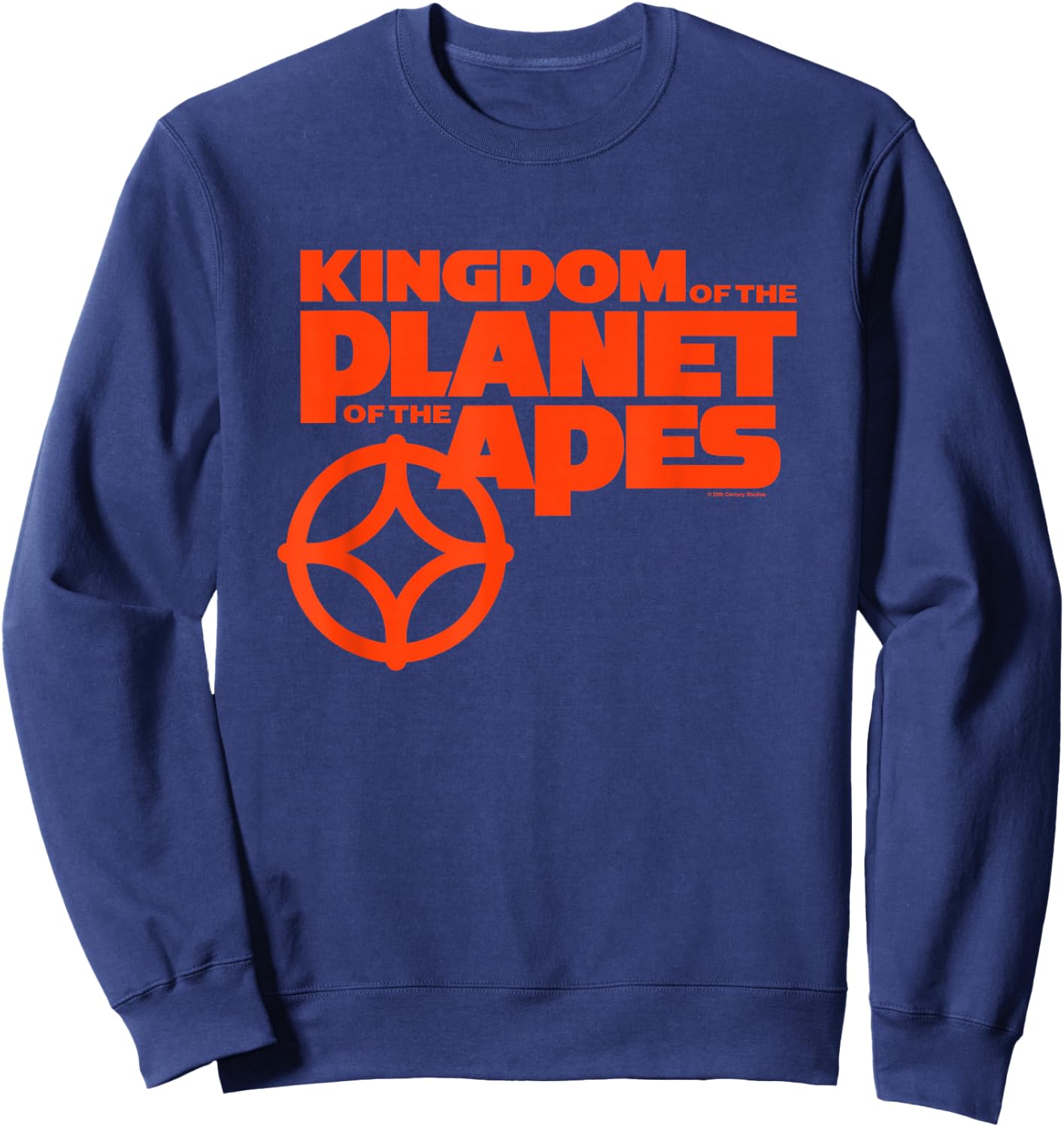 Kingdom of the Planet of the Apes Bold Title Red Text Logo Sweatshirt - Sweatshirt | Navy